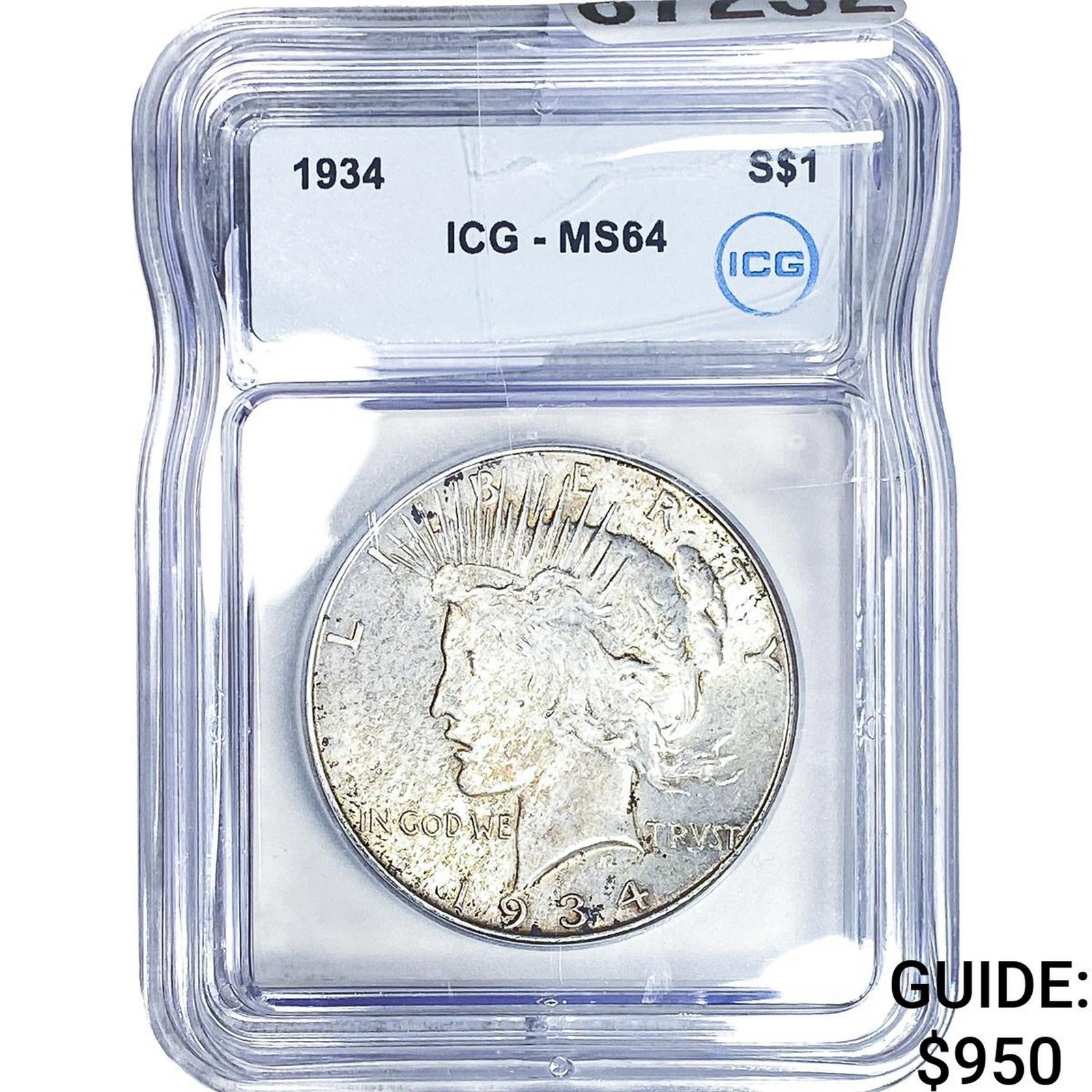 1934 Silver Peace Dollar ICG MS64: 1934 Silver Peace Dollar ICG MS64