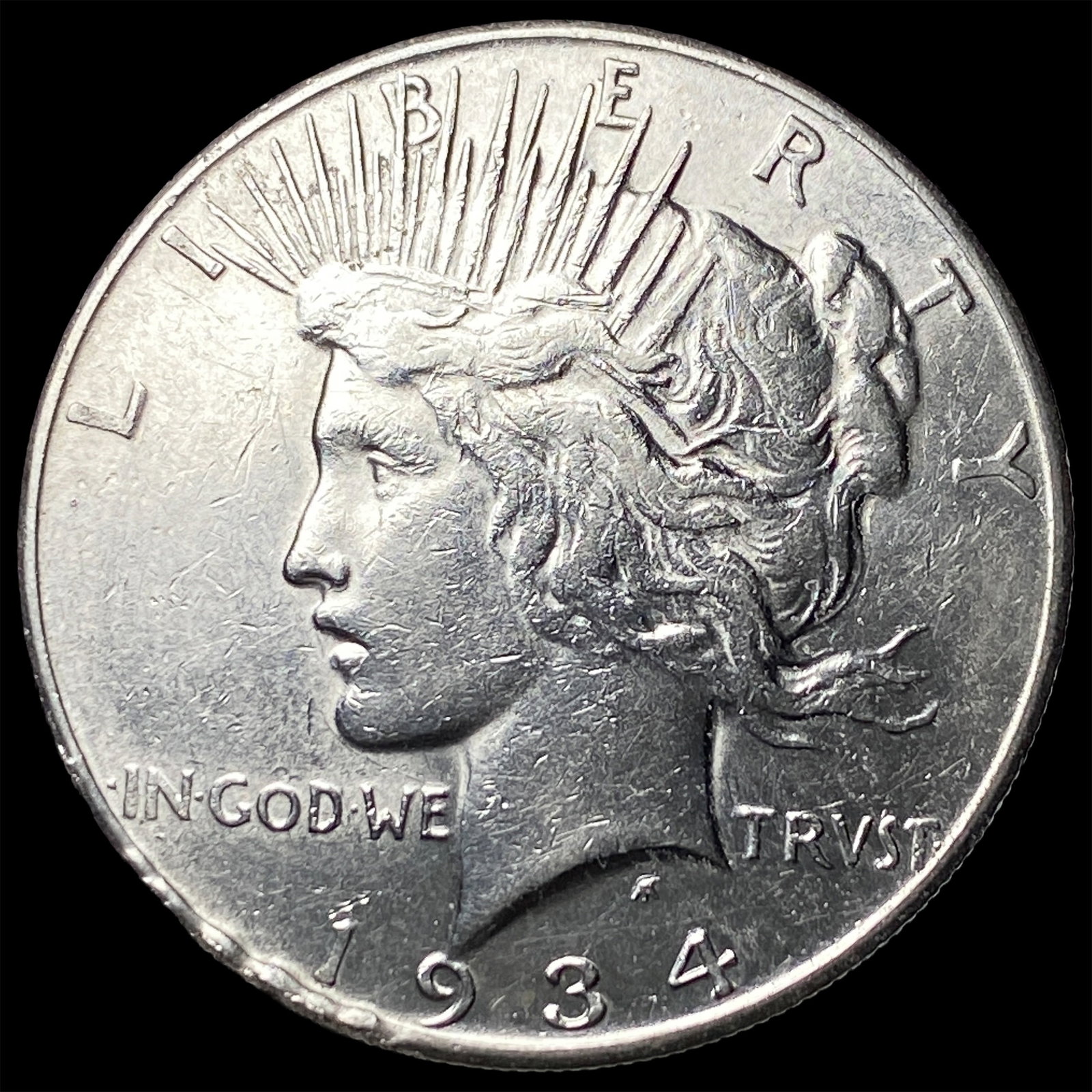 1934-S Silver Peace Dollar CLOSELY UNCIRCULATED: 1934-S Silver Peace Dollar CLOSELY UNCIRCULATED