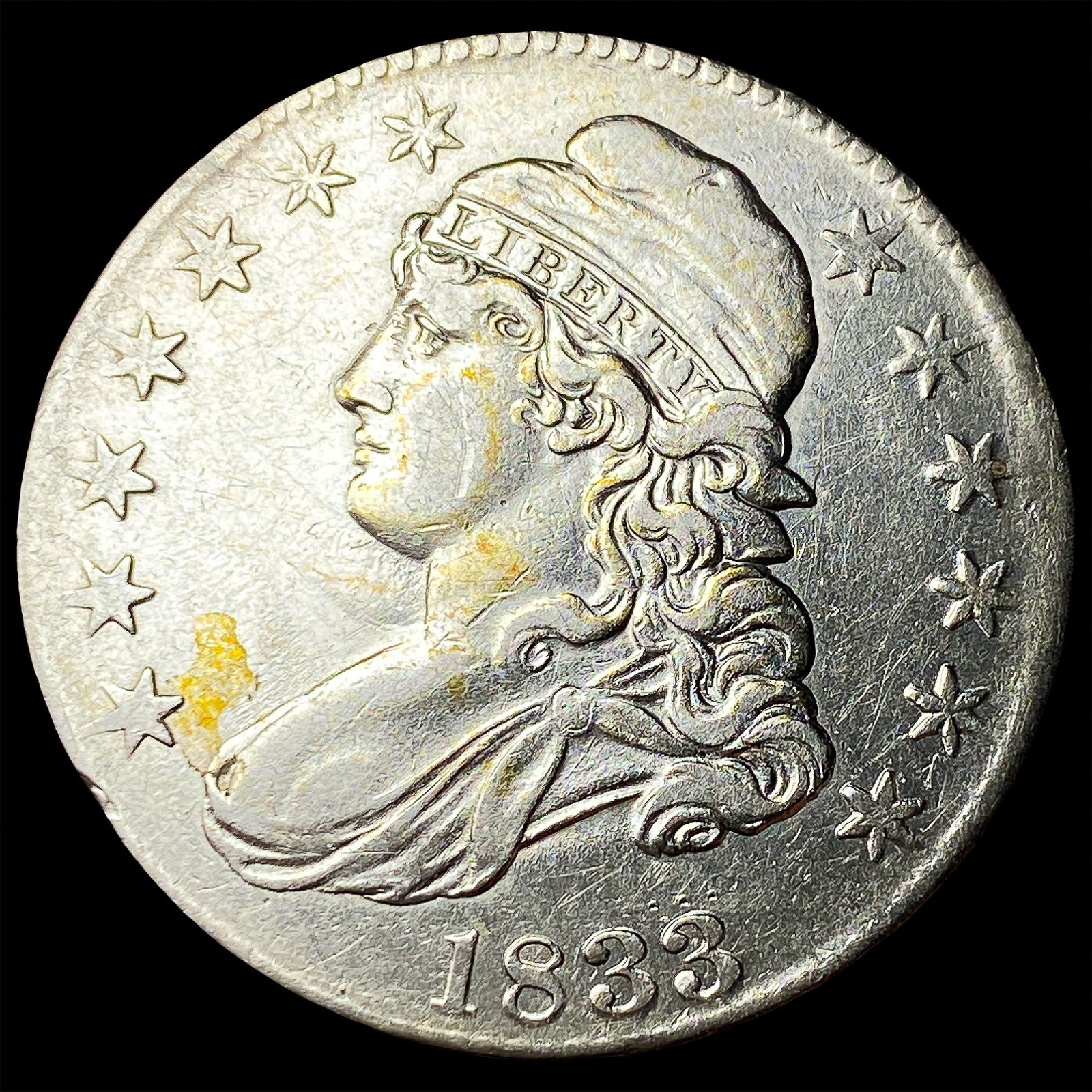 1833 Capped Bust Half Dollar CLOSELY UNCIRCULATED: 1833 Capped Bust Half Dollar CLOSELY UNCIRCULATED
