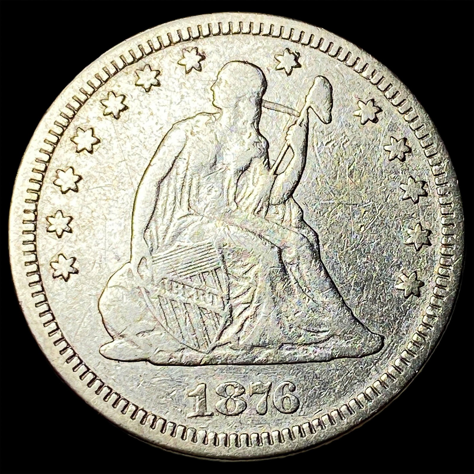 1876 Seated Liberty Quarter NEARLY UNCIRCULATED: 1876 Seated Liberty Quarter NEARLY UNCIRCULATED