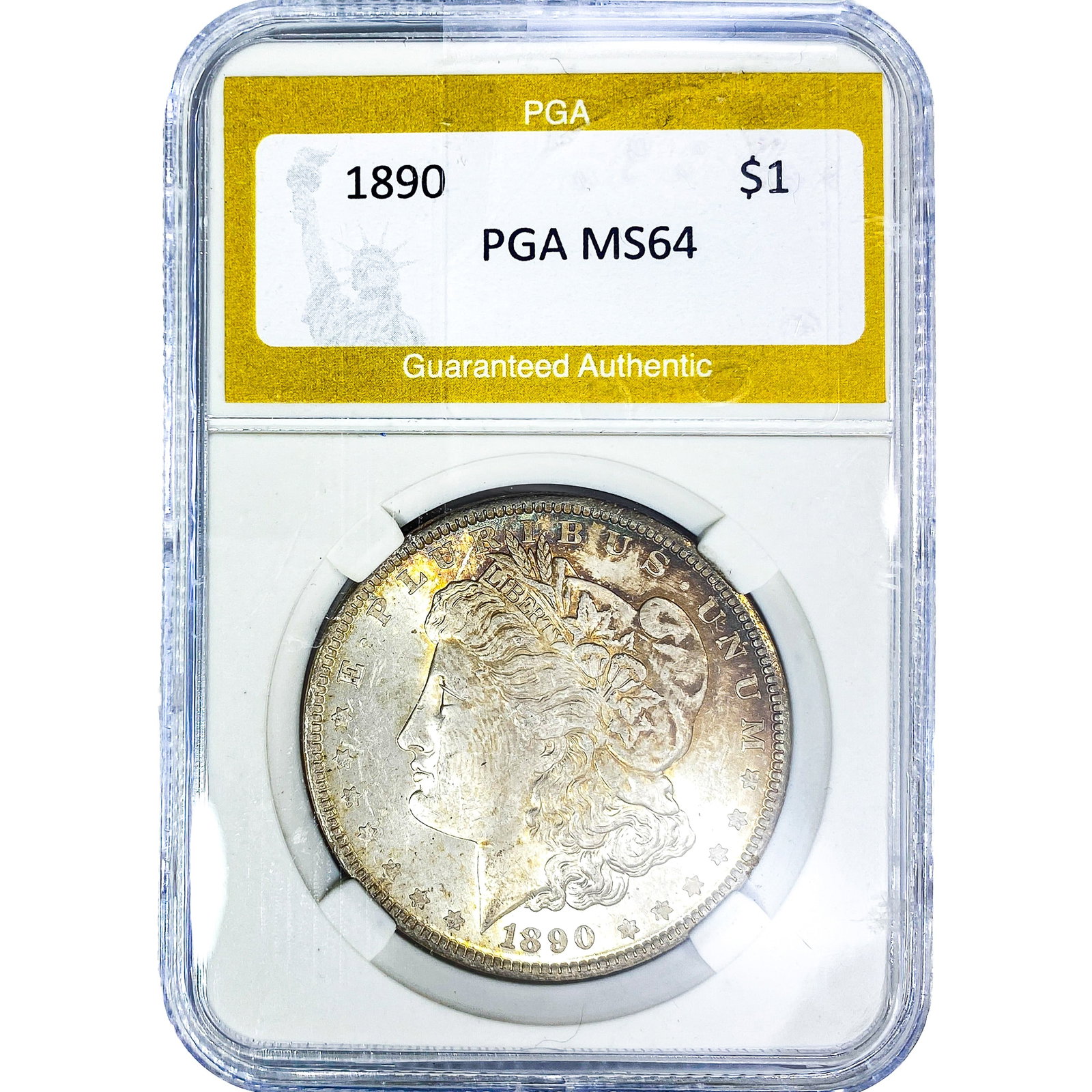 1890 Morgan Silver Dollar PGA MS64: 1890 Morgan Silver Dollar PGA MS64