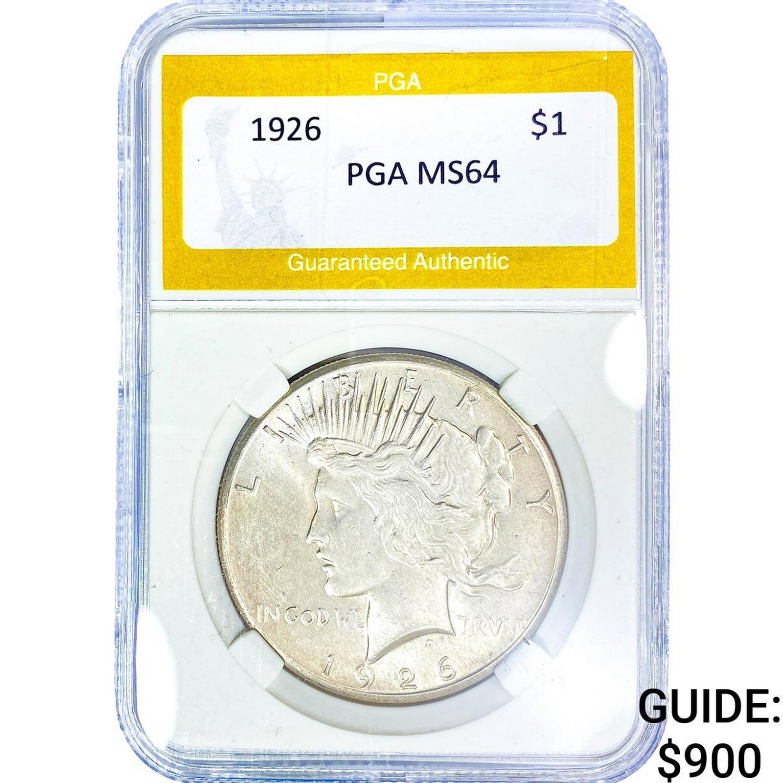 1926 Silver Peace Dollar PGA MS64: 1926 Silver Peace Dollar PGA MS64