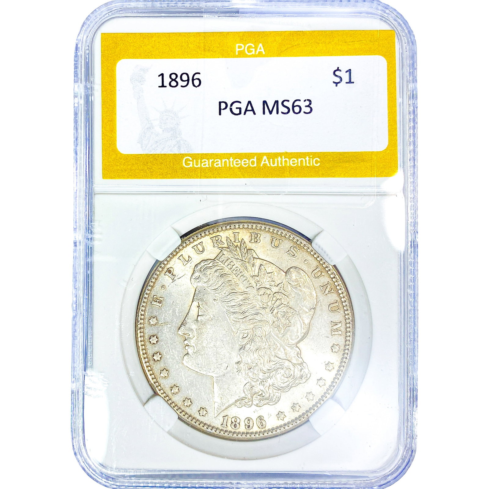 1896 Morgan Silver Dollar PGA MS63: 1896 Morgan Silver Dollar PGA MS63