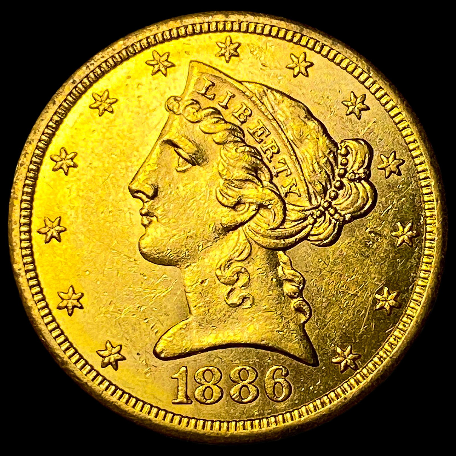 1886-S Gold $5 Half Eagle UNCIRCULATED: 1886-S Gold $5 Half Eagle UNCIRCULATED