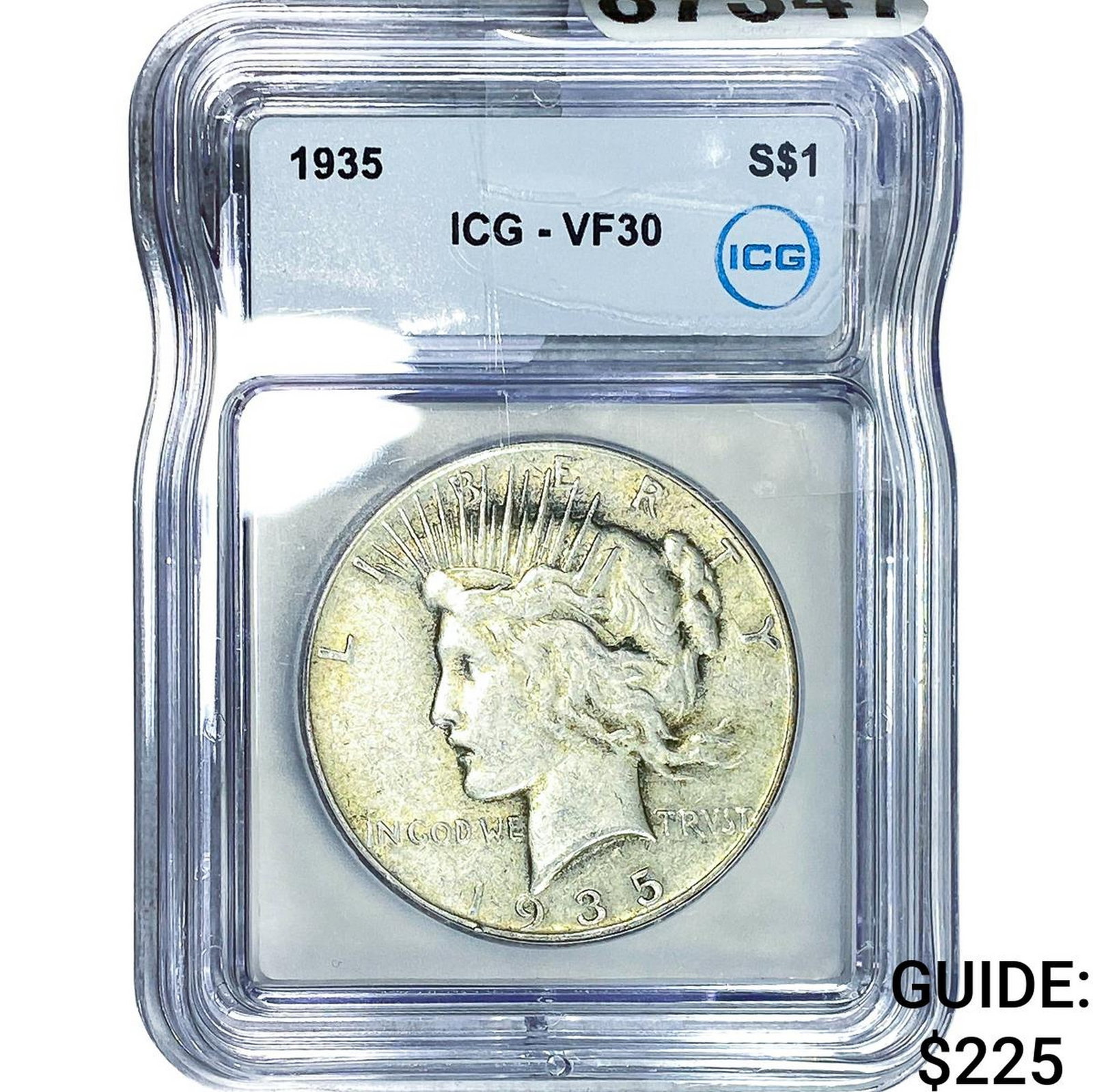 1935 Silver Peace Dollar ICG VF30: 1935 Silver Peace Dollar ICG VF30