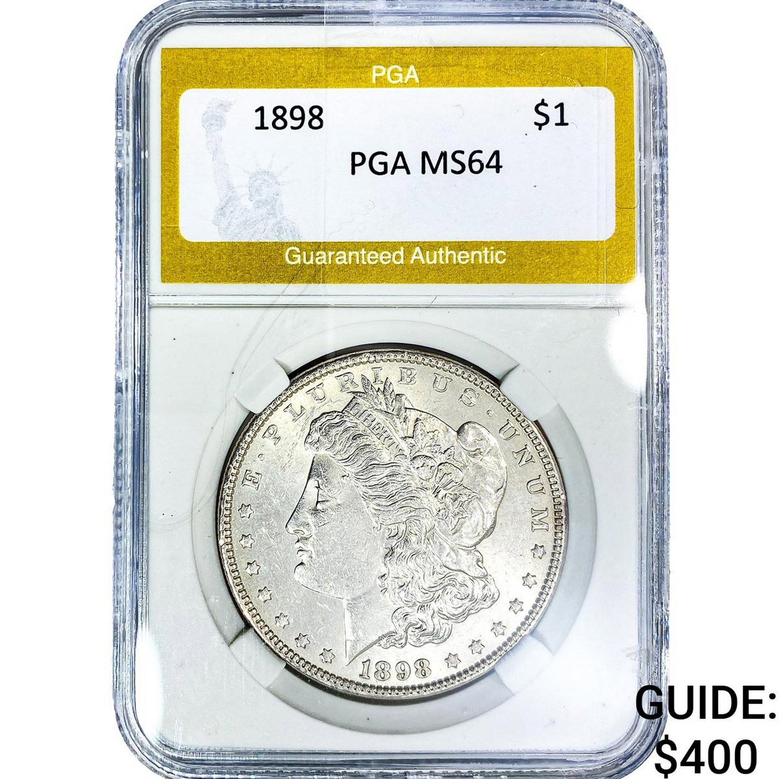 1898 Morgan Silver Dollar PGA MS64: 1898 Morgan Silver Dollar PGA MS64