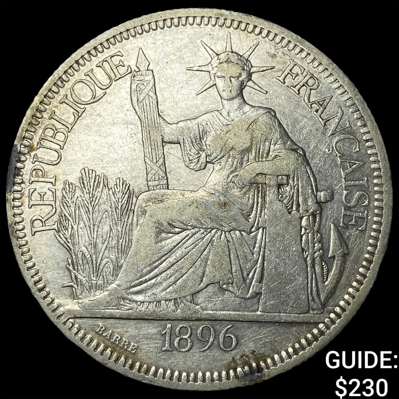 1896A French Indo-China .7813oz Silver Piastre (1 of 2)