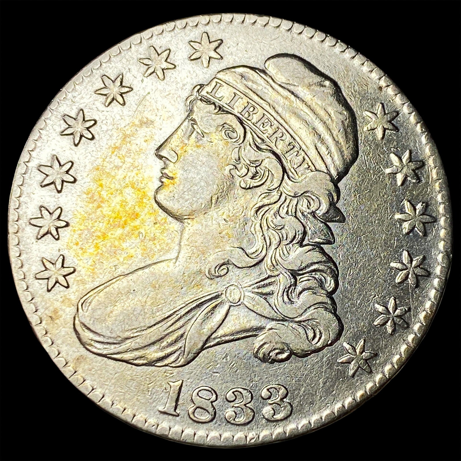 1833 Capped Bust Half Dollar CLOSELY UNCIRCULATED: 1833 Capped Bust Half Dollar CLOSELY UNCIRCULATED