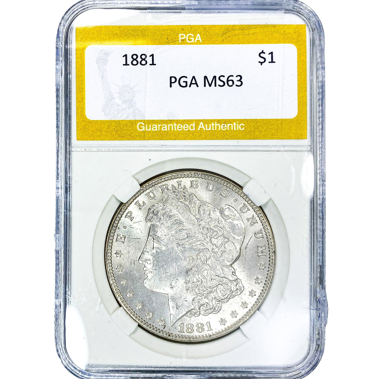 1881 Morgan Silver Dollar PGA MS63: 1881 Morgan Silver Dollar PGA MS63