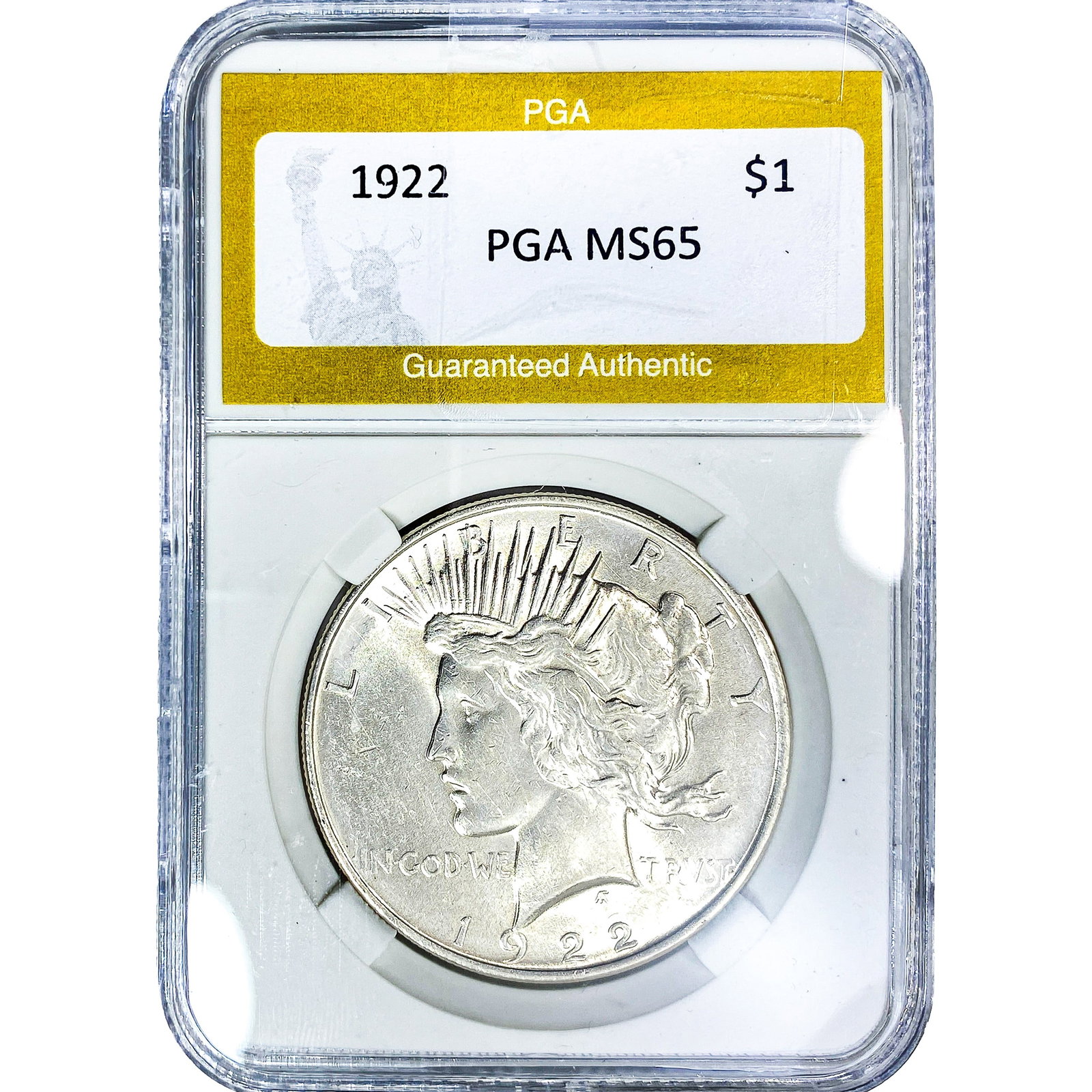 1922 Silver Peace Dollar PGA MS65: 1922 Silver Peace Dollar PGA MS65