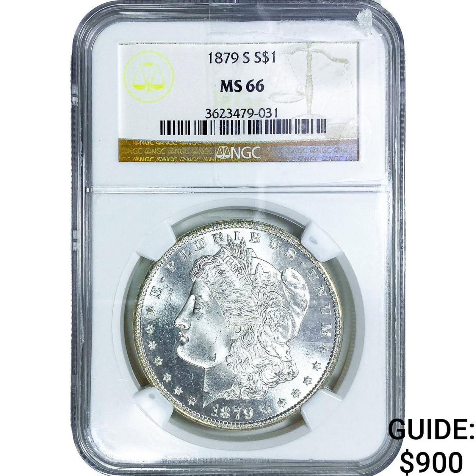 1879-S Morgan Silver Dollar NGC MS66: 1879-S Morgan Silver Dollar NGC MS66
