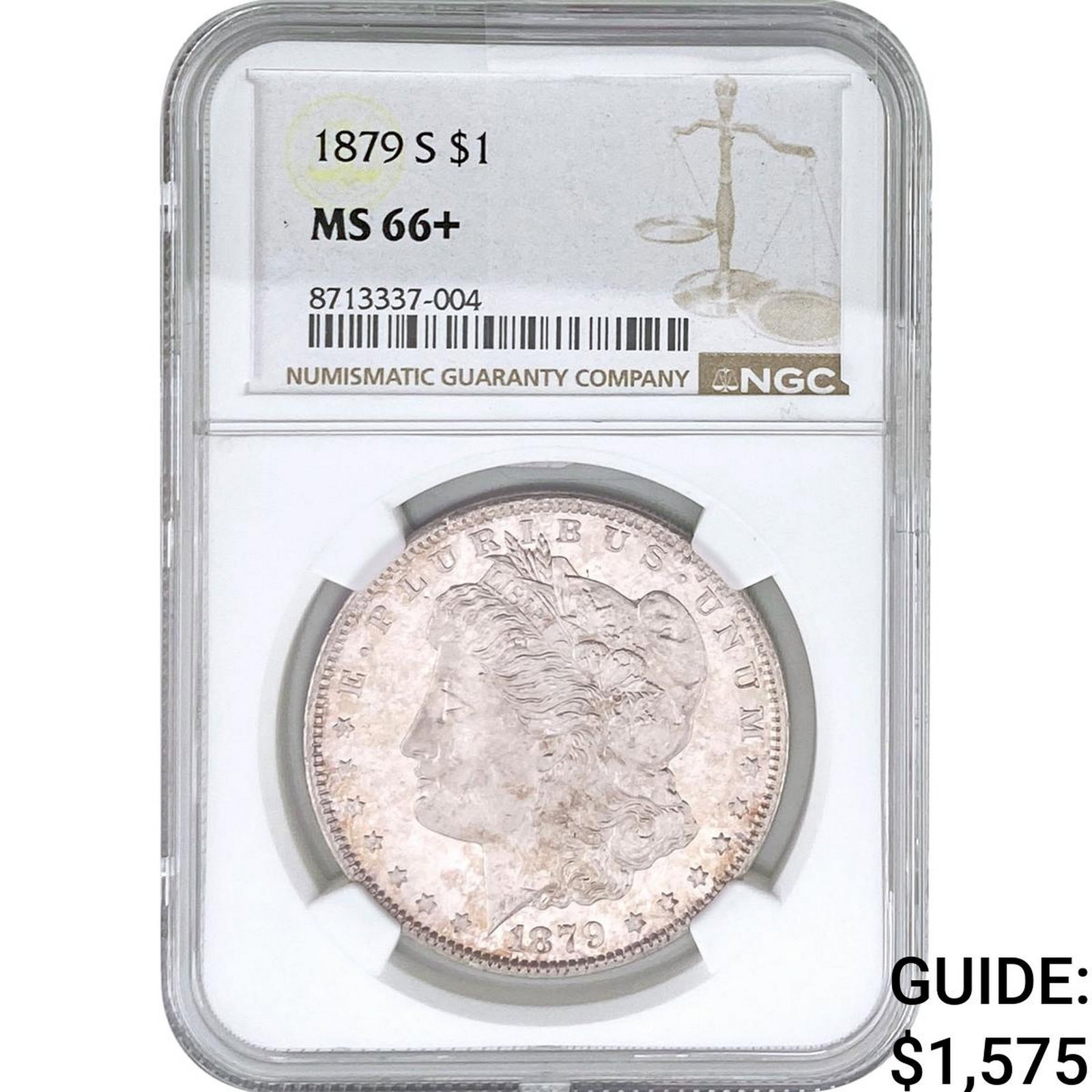 1879-S Morgan Silver Dollar NGC MS66+: 1879-S Morgan Silver Dollar NGC MS66+