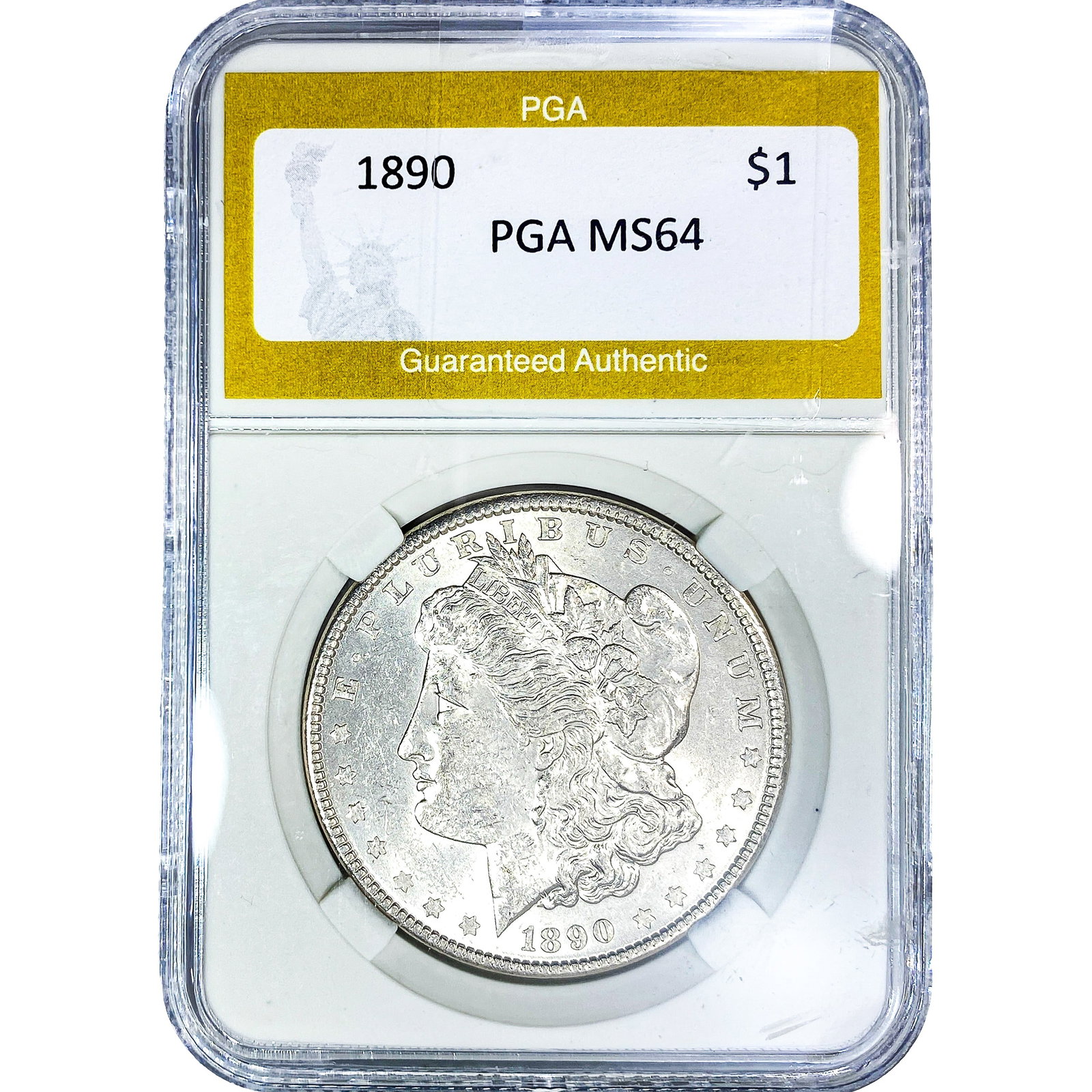 1890 Morgan Silver Dollar PGA MS64: 1890 Morgan Silver Dollar PGA MS64