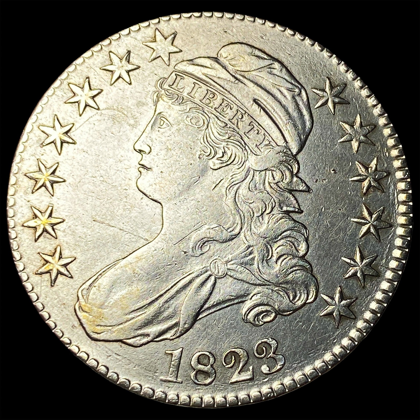 1823 Capped Bust Half Dollar CLOSELY UNCIRCULATED (1 of 2)