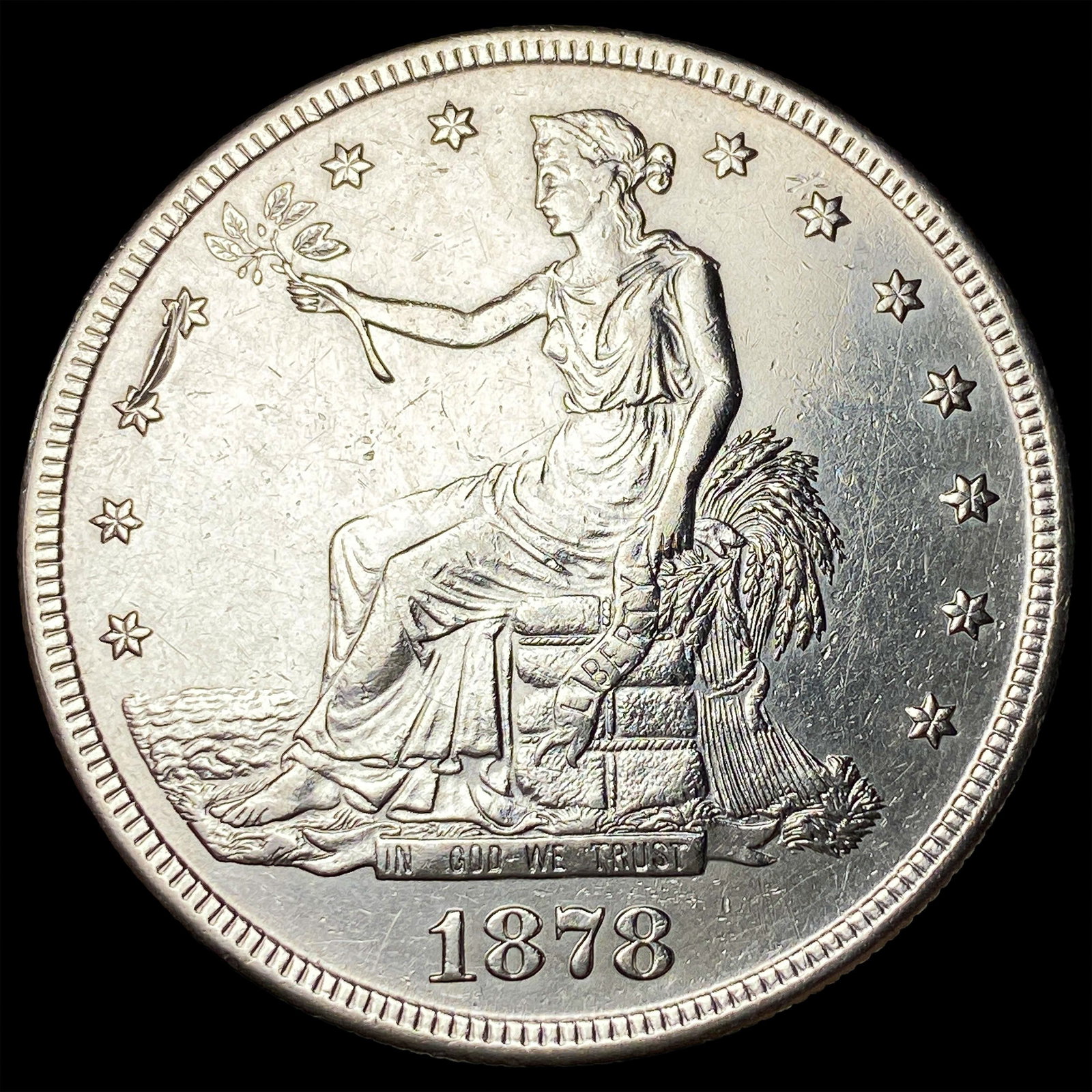1878-S Silver Trade Dollar CLOSELY UNCIRCULATED: 1878-S Silver Trade Dollar CLOSELY UNCIRCULATED