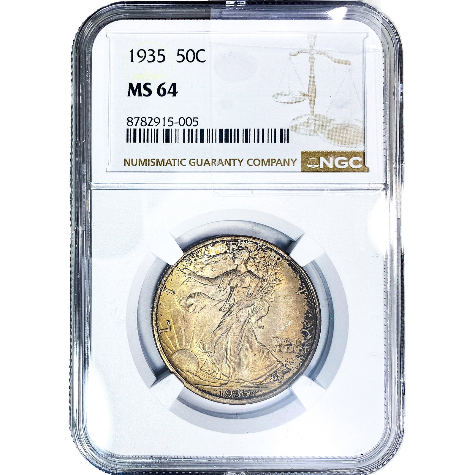 1935 Walking Liberty Half Dollar NGC MS64: 1935 Walking Liberty Half Dollar NGC MS64