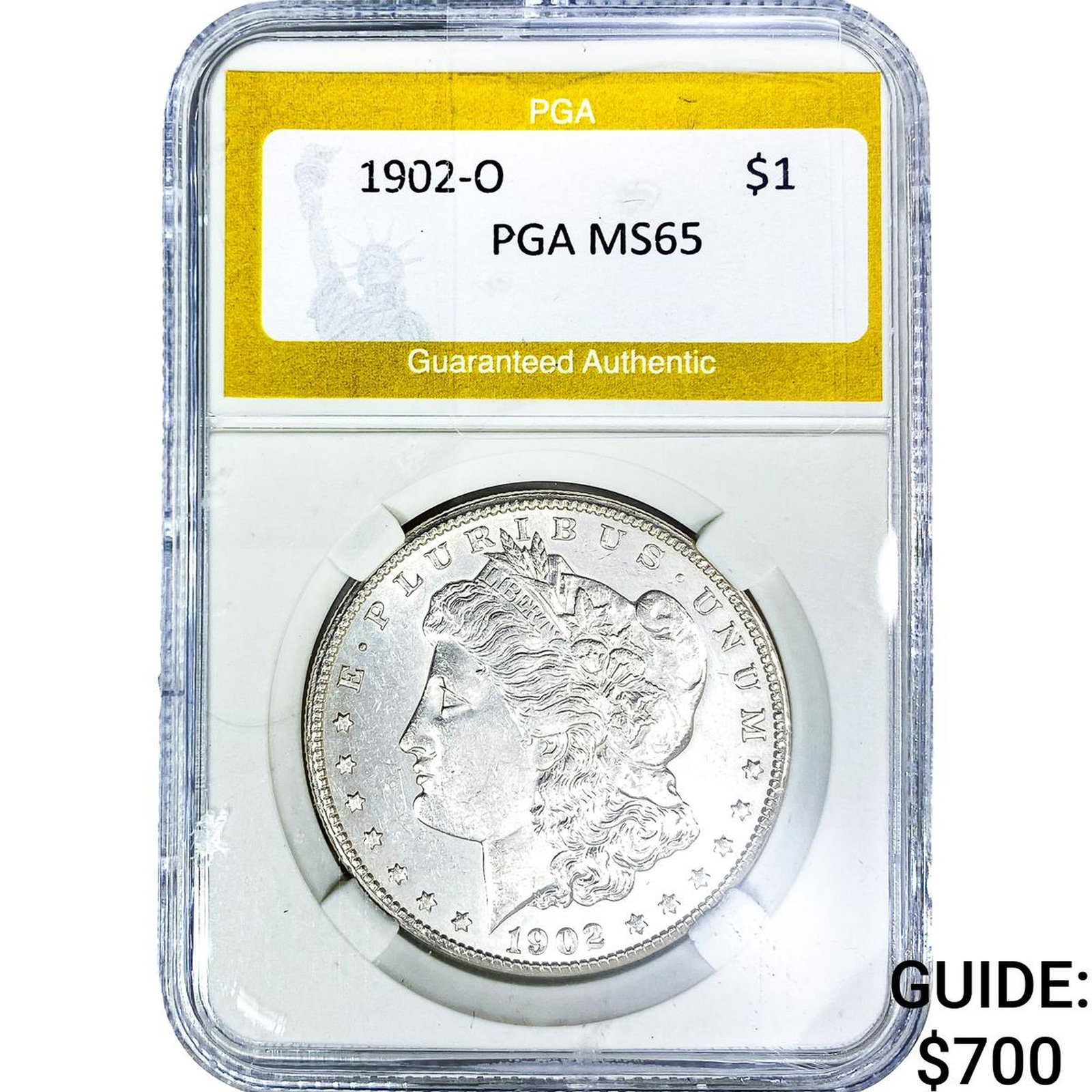 1902-O Morgan Silver Dollar PGA MS65: 1902-O Morgan Silver Dollar PGA MS65