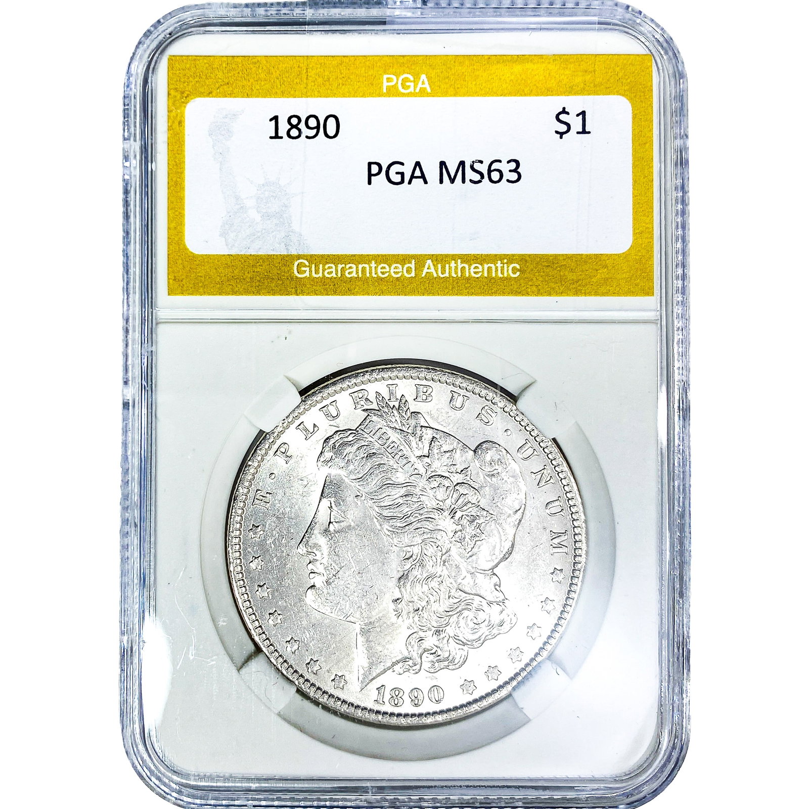 1890 Morgan Silver Dollar PGA MS63: 1890 Morgan Silver Dollar PGA MS63