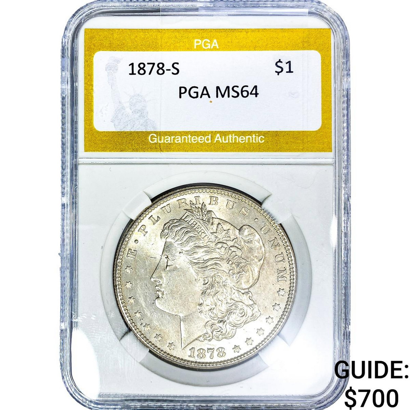 1878-S Morgan Silver Dollar PGA MS64: 1878-S Morgan Silver Dollar PGA MS64