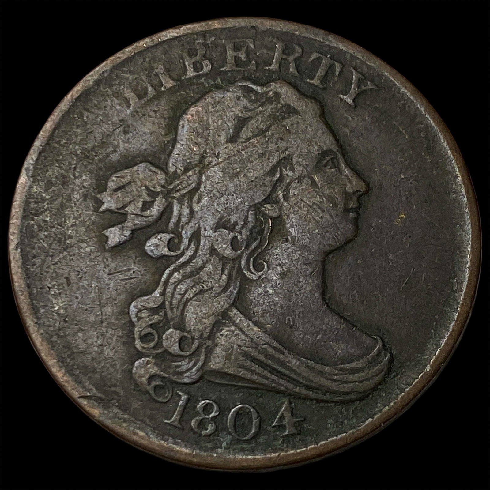 1804 Copper Half Cent LIGHTLY CIRCULATED: 1804 Copper Half Cent LIGHTLY CIRCULATED