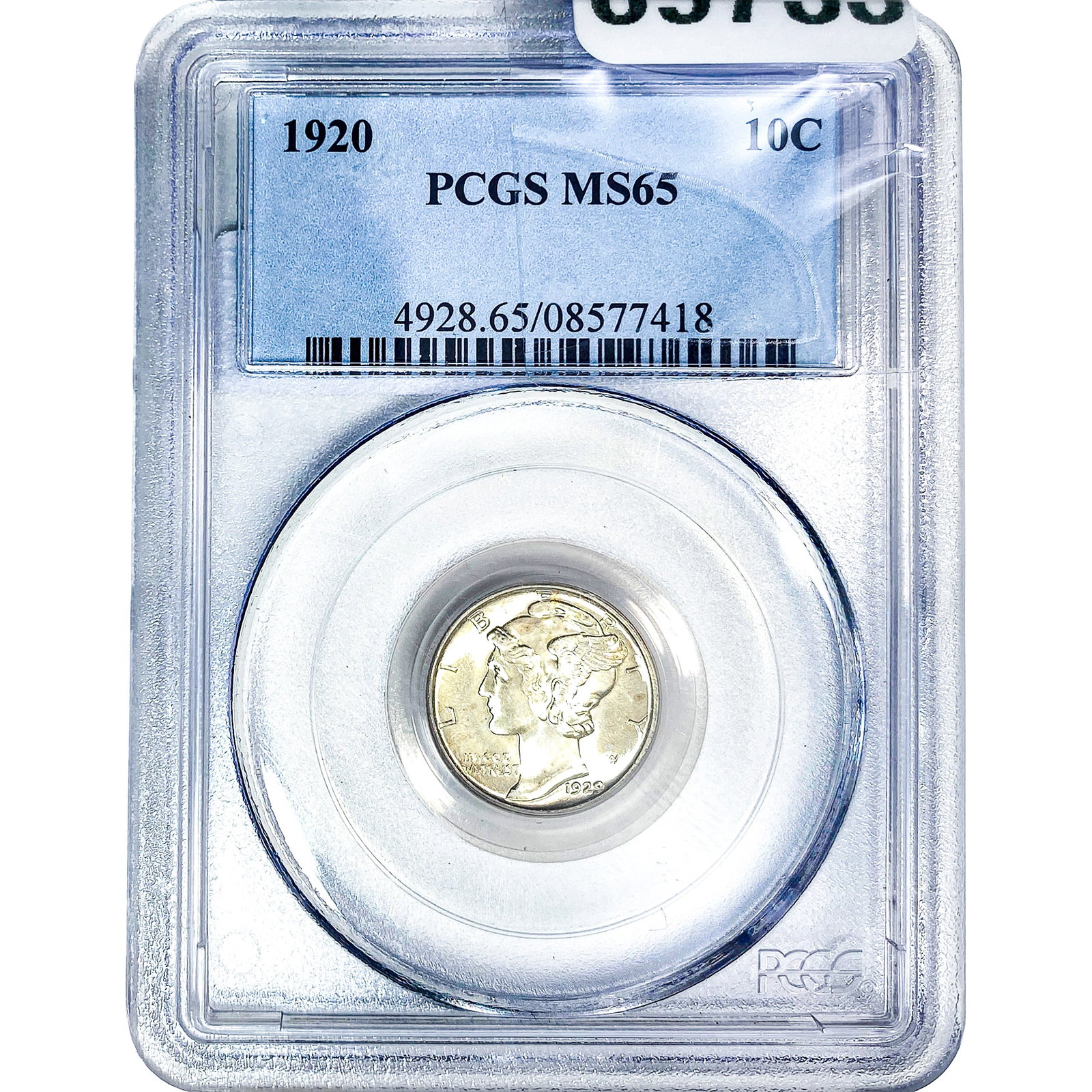 1920 Mercury Silver Dime PCGS MS65: 1920 Mercury Silver Dime PCGS MS65