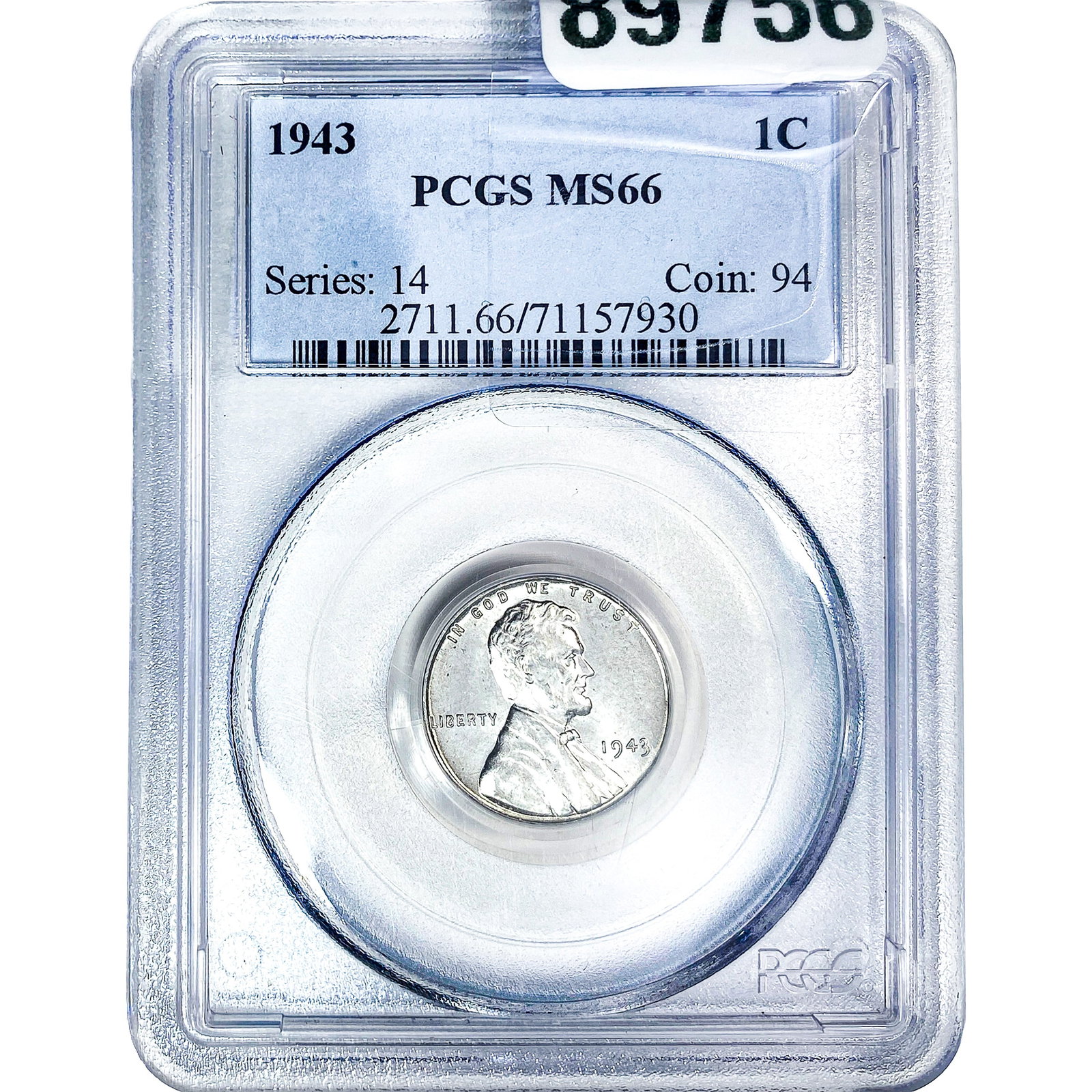 1943 Wheat Cent PCGS MS66 (1 of 2)