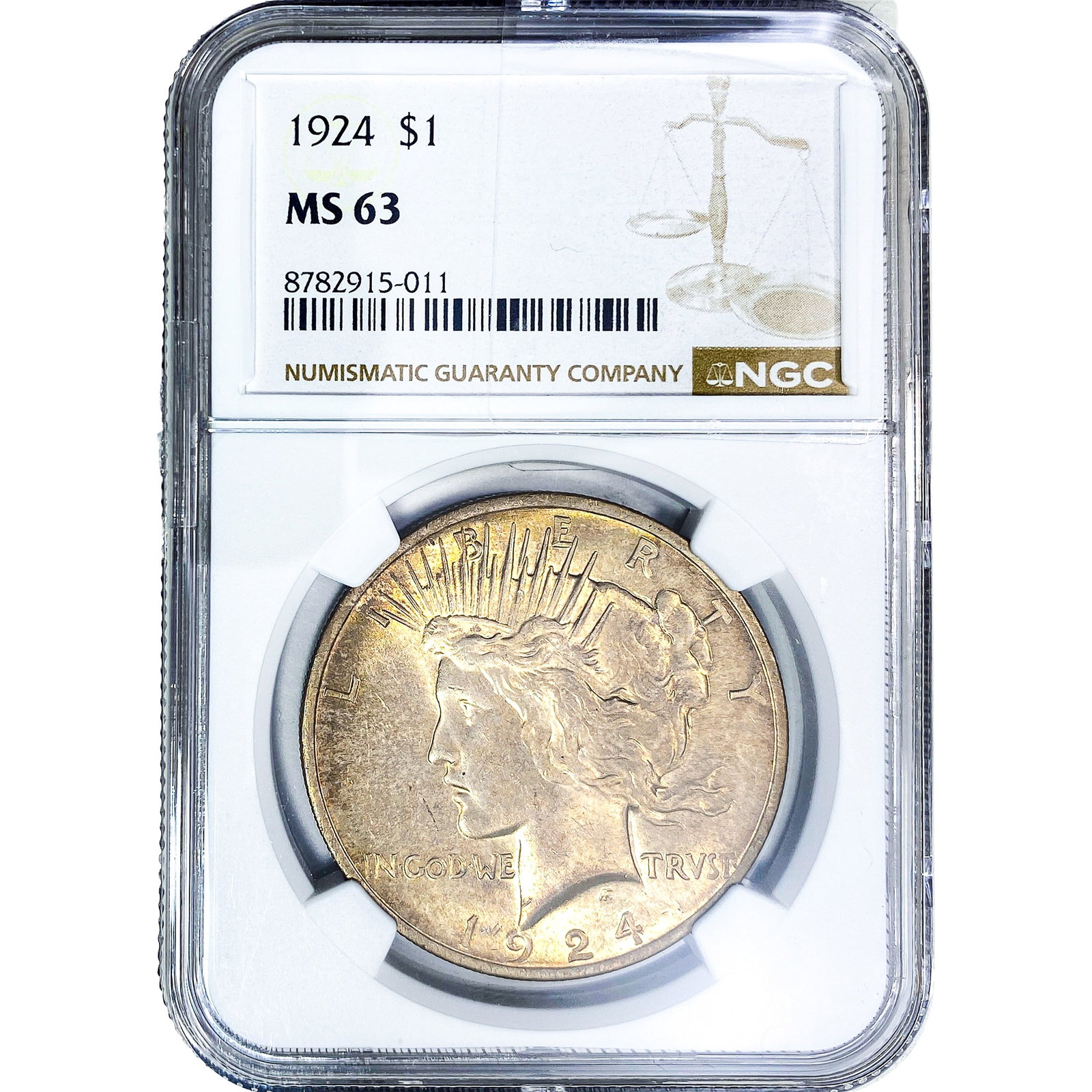 1924 Silver Peace Dollar NGC MS63: 1924 Silver Peace Dollar NGC MS63
