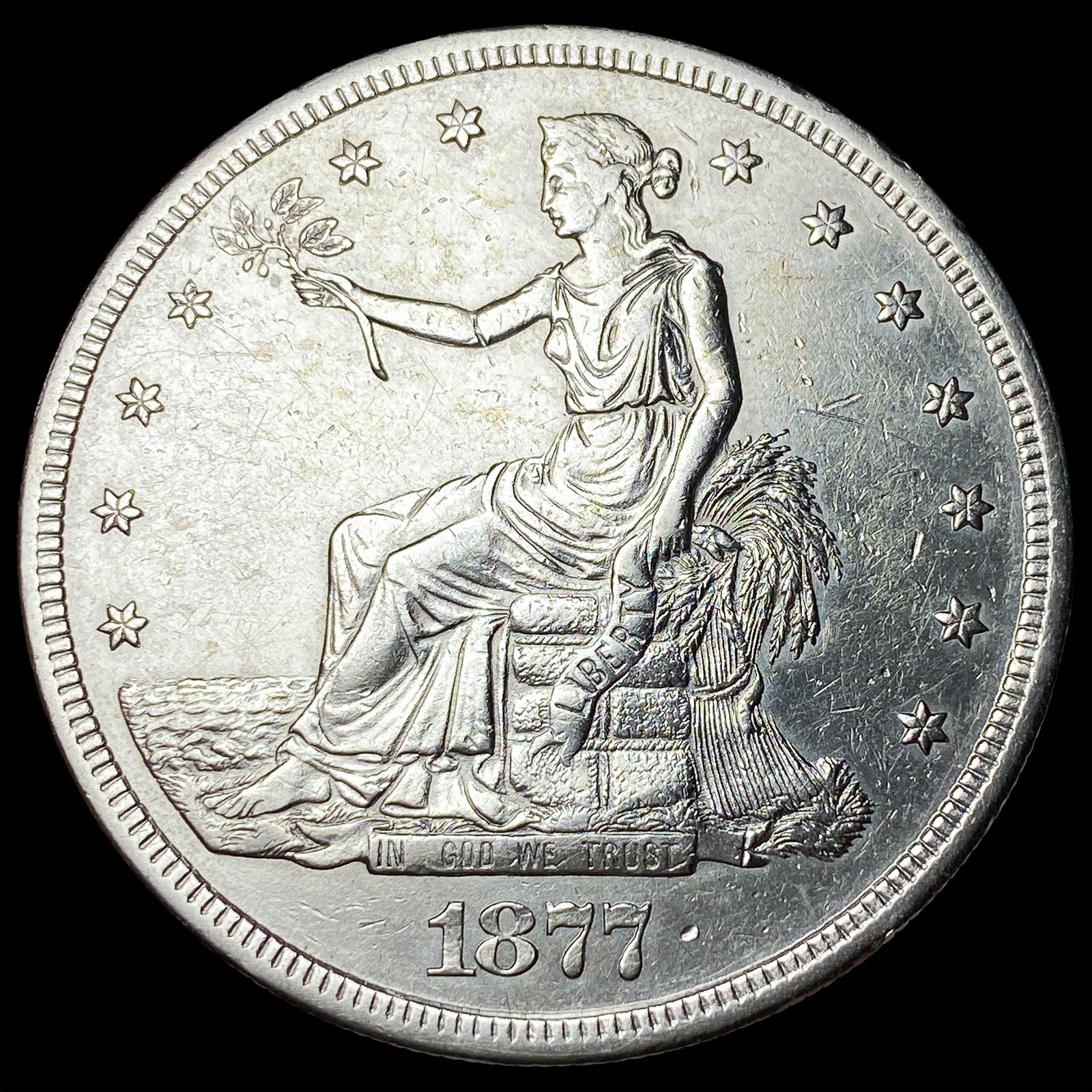 1877-S Silver Trade Dollar CLOSELY UNCIRCULATED: 1877-S Silver Trade Dollar CLOSELY UNCIRCULATED