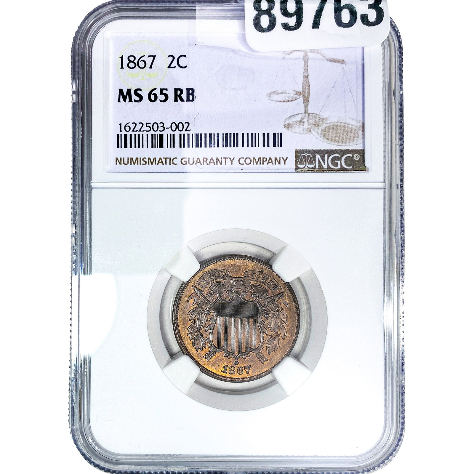 1867 Two Cent Piece NGC MS65 RB (1 of 2)
