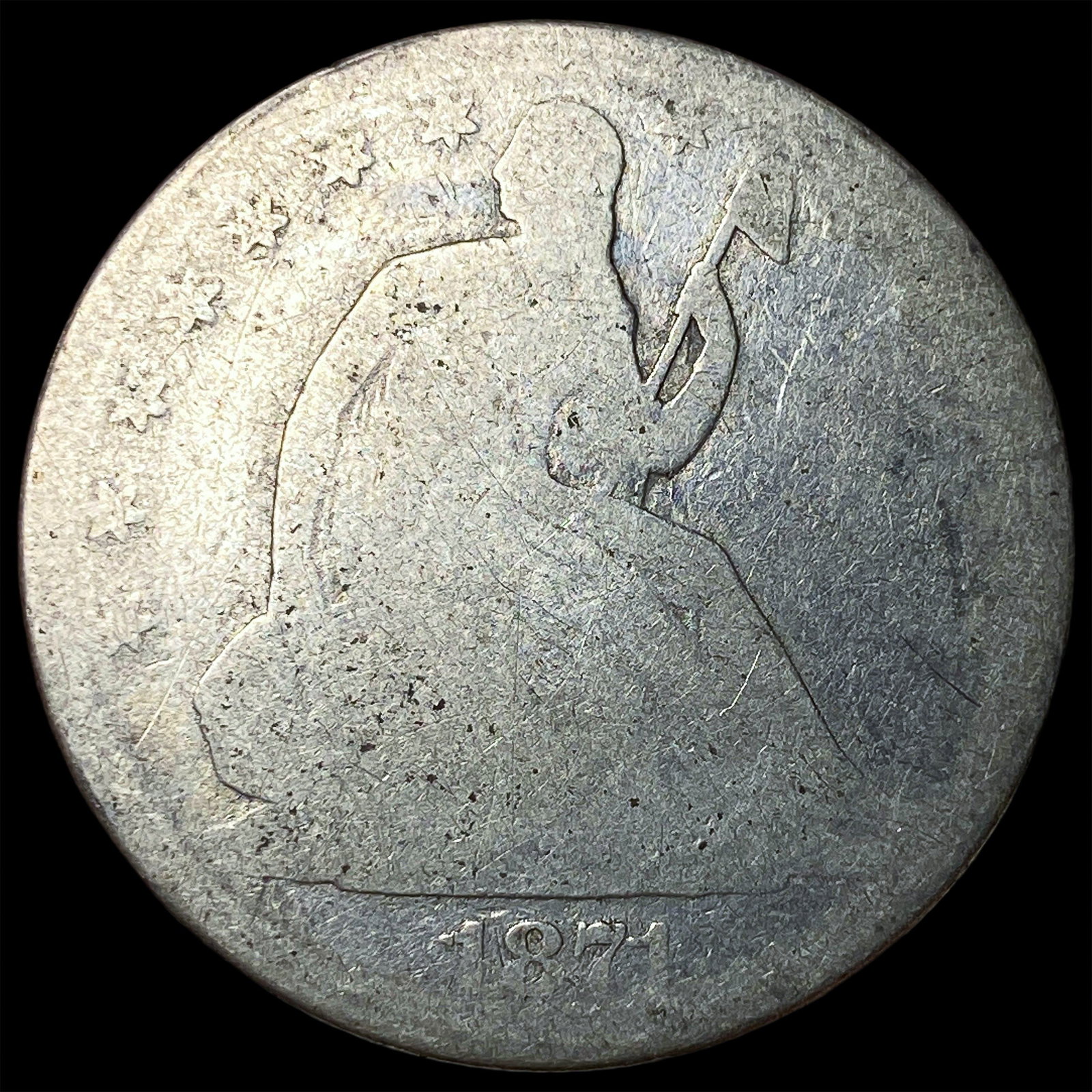 1871-S Silver Seated Liberty Dollar NICELY CIRCULATED: 1871-S Silver Seated Liberty Dollar NICELY CIRCULATED