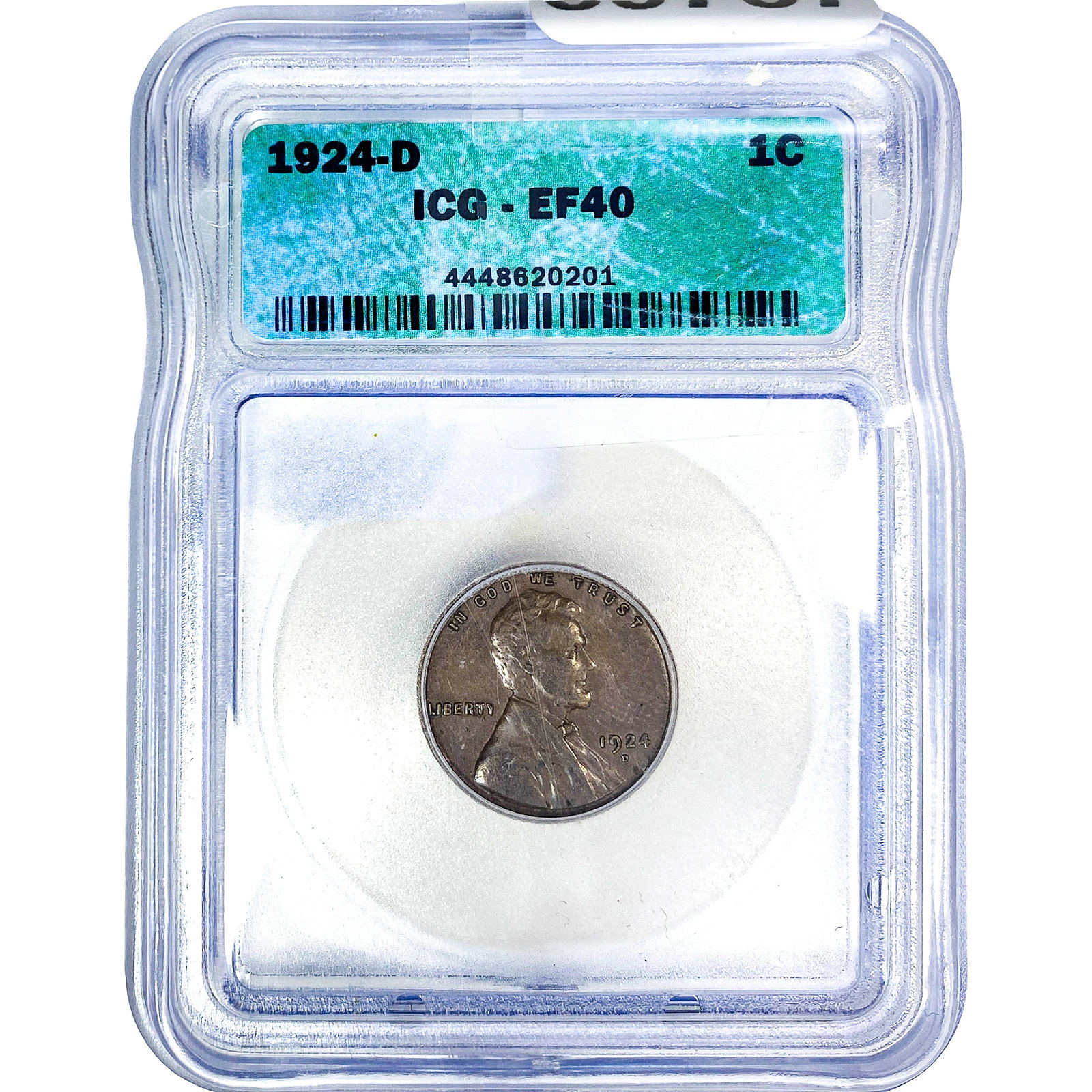 1924-D Wheat Cent ICG EF40: 1924-D Wheat Cent ICG EF40