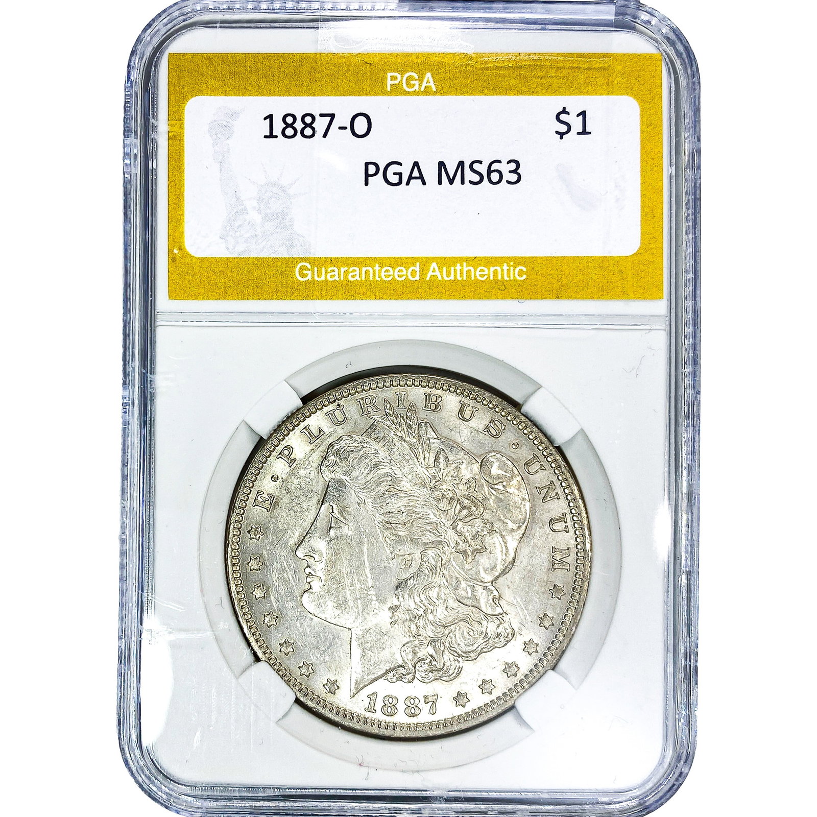 1887-O Morgan Silver Dollar PGA MS63: 1887-O Morgan Silver Dollar PGA MS63