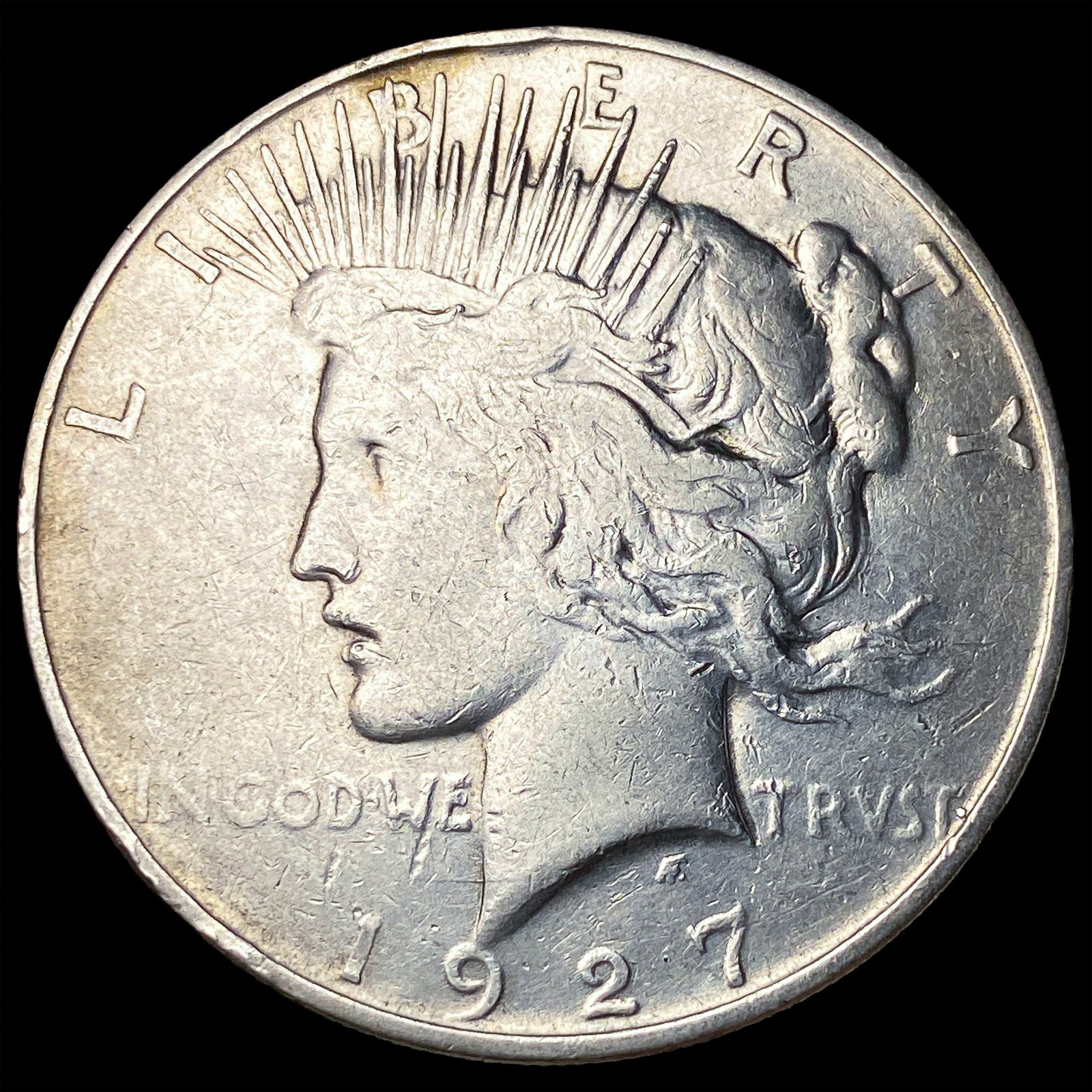 1927-D Peace Silver Dollar NEARLY UNCIRCULATED: 1927-D Peace Silver Dollar NEARLY UNCIRCULATED
