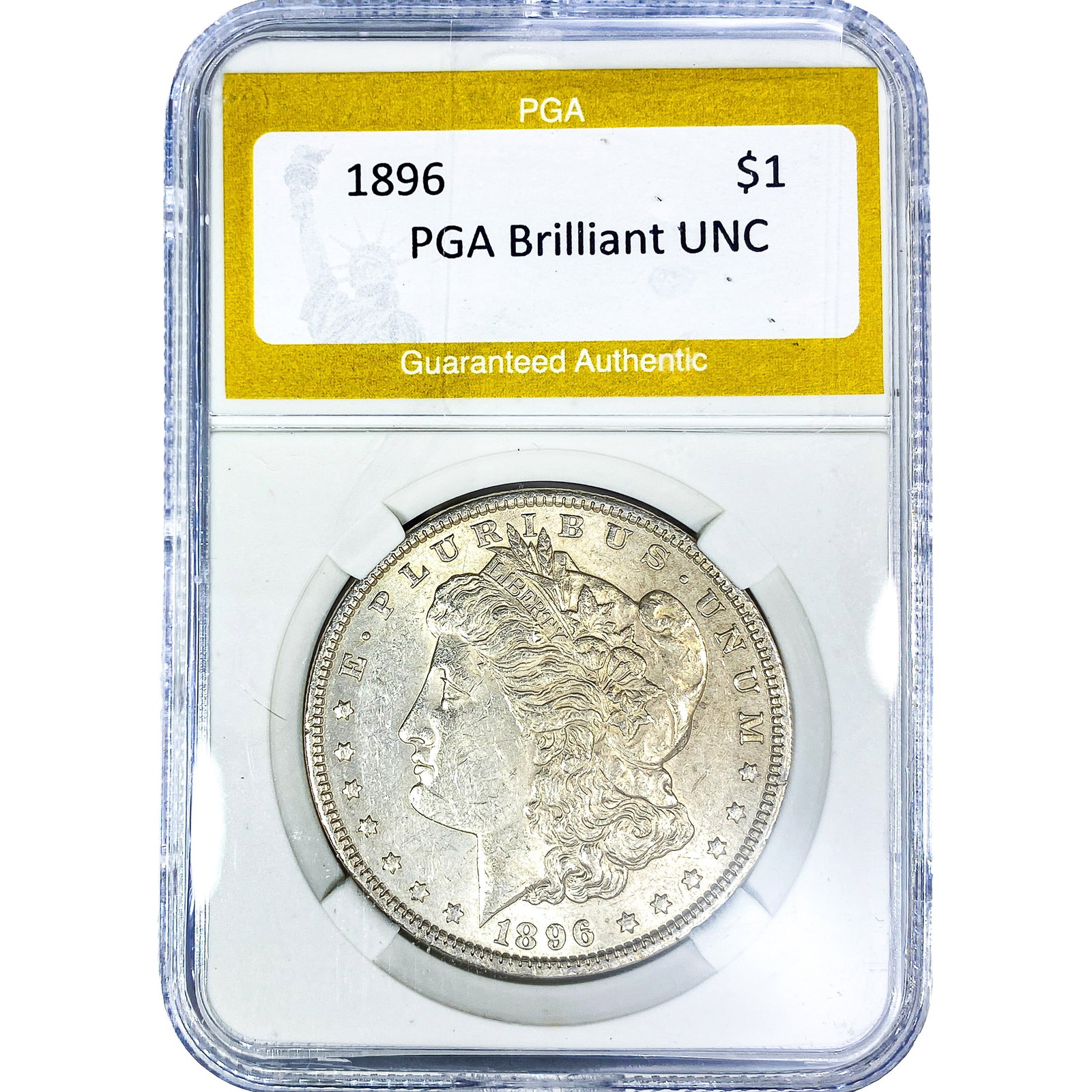 1896 Morgan Silver Dollar PGA Brilliant UNC: 1896 Morgan Silver Dollar PGA Brilliant UNC