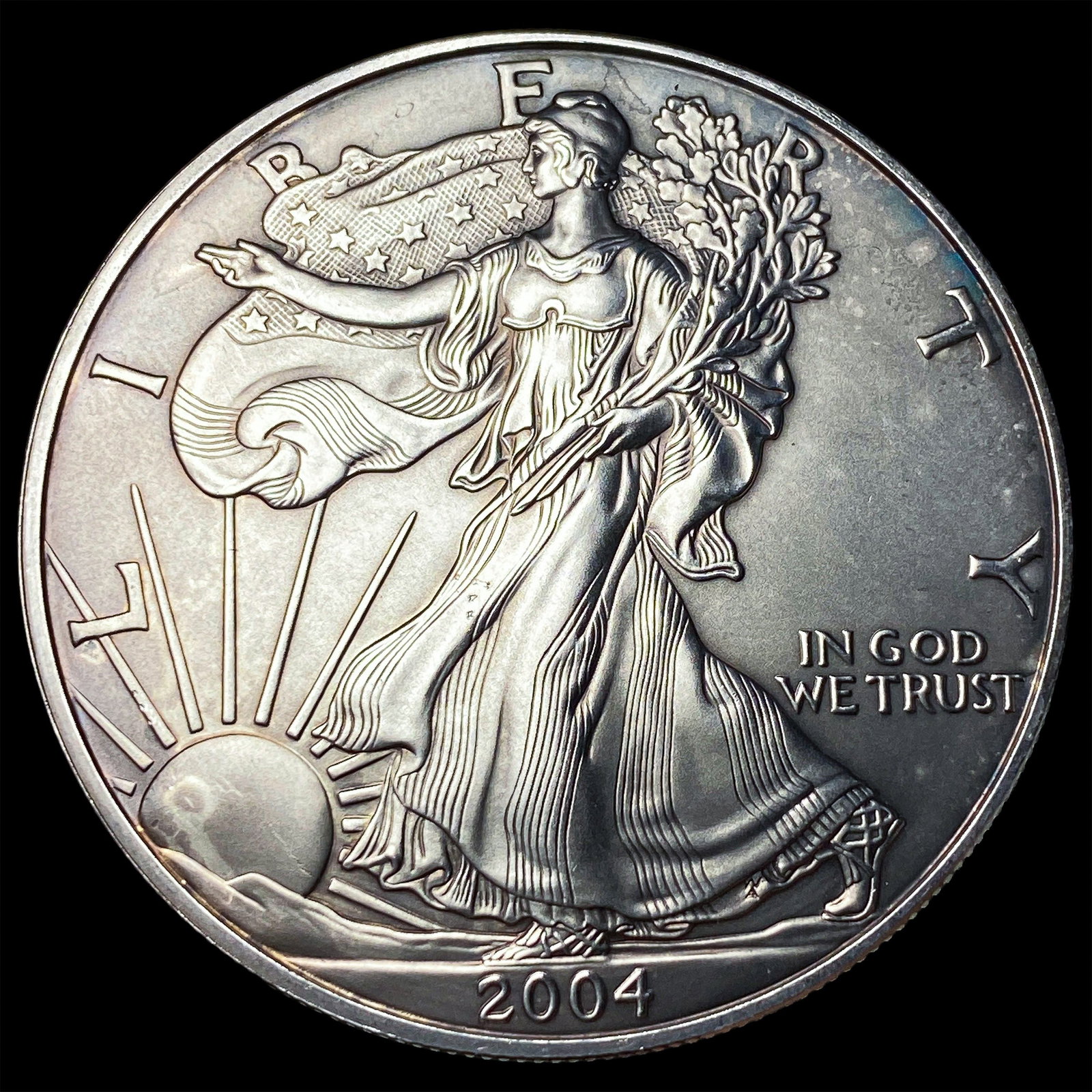 2004 1 oz Silver American Eagle $1 UNCIRCULATED: 2004 1 oz Silver American Eagle $1 UNCIRCULATED