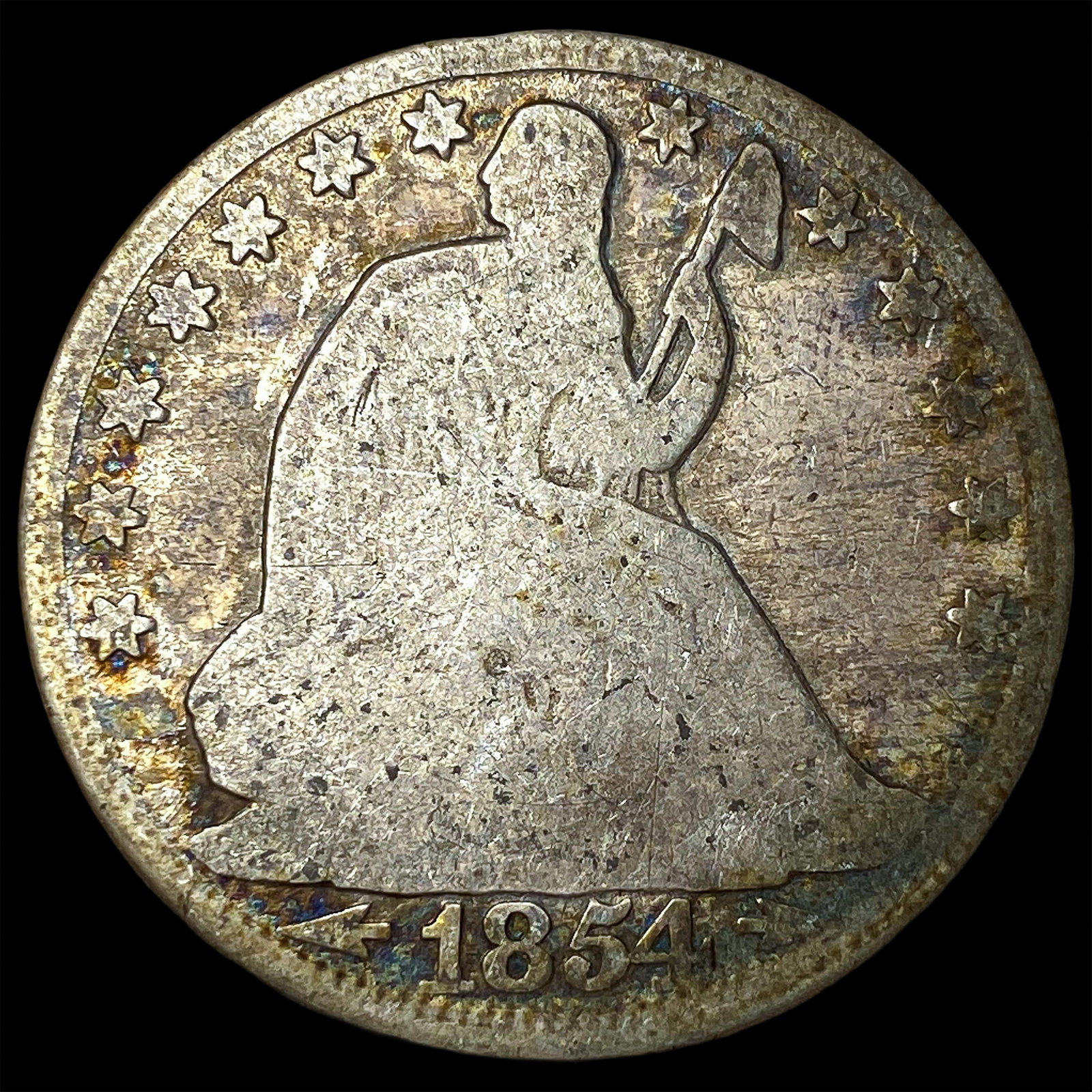 1854-O Silver Seated Liberty Half Dollar NICELY CIRCULATED: 1854-O Silver Seated Liberty Half Dollar NICELY CIRCULATED