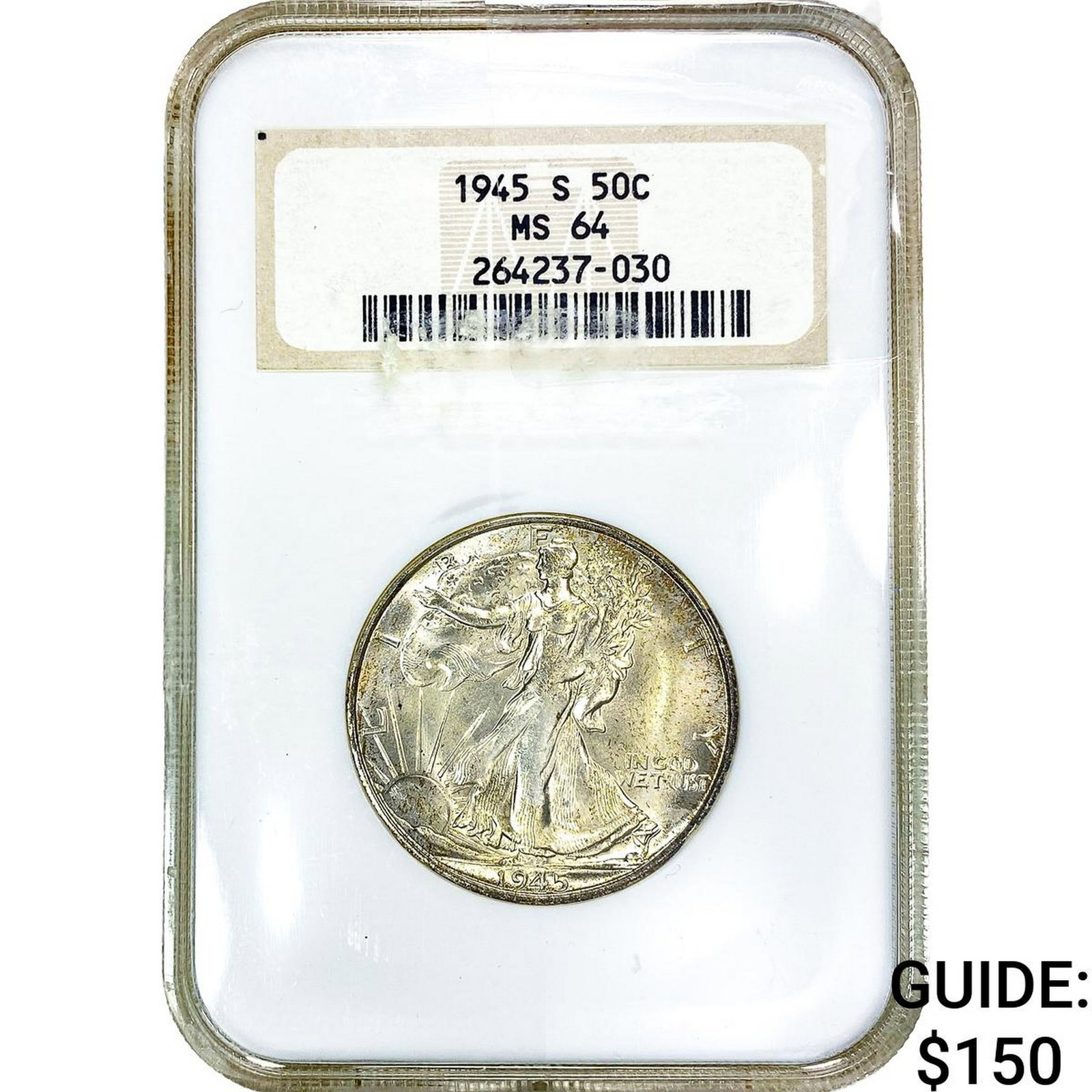 1945-S Walking Liberty Half Dollar NGC MS64: 1945-S Walking Liberty Half Dollar NGC MS64