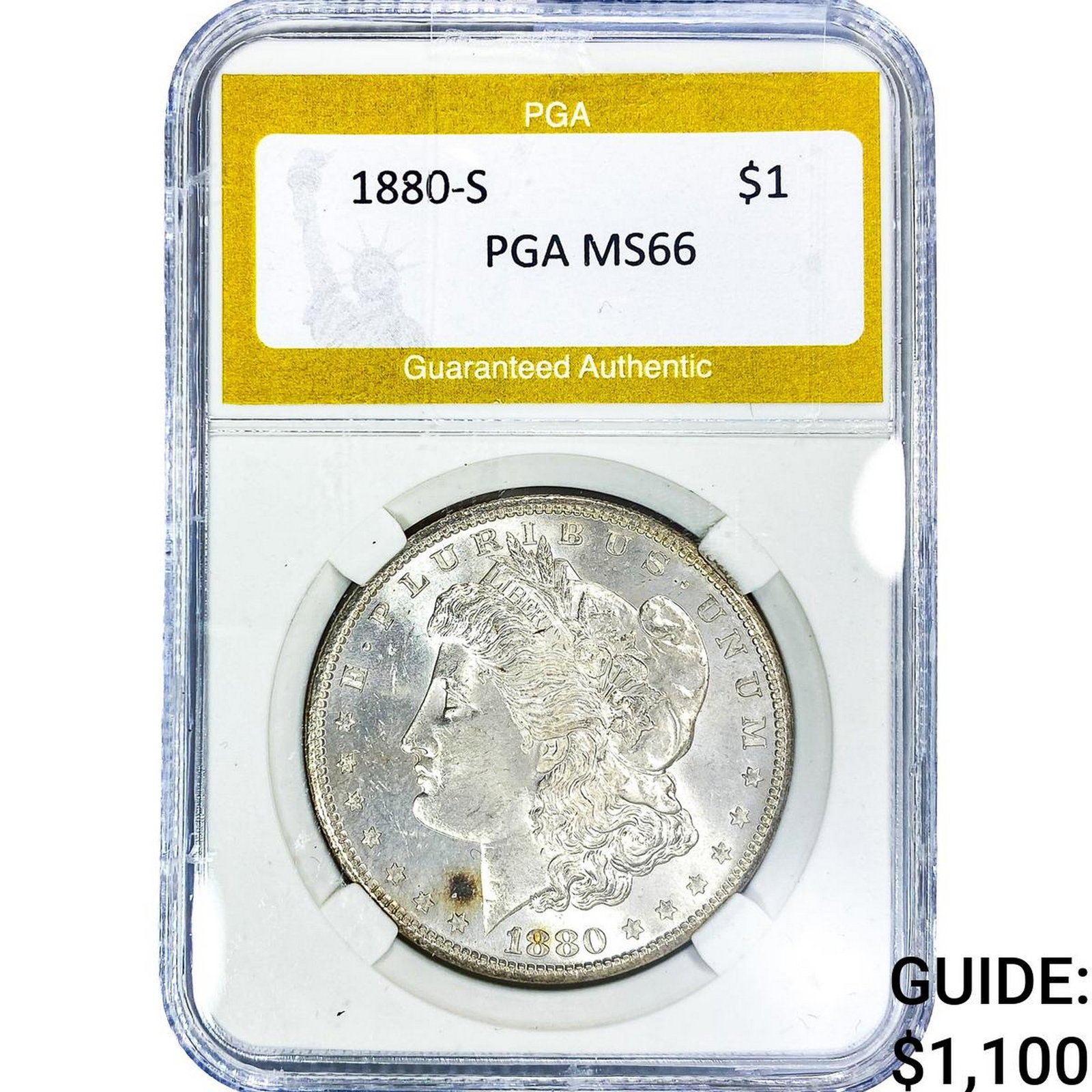 1880-S Morgan Silver Dollar PGA MS66: 1880-S Morgan Silver Dollar PGA MS66