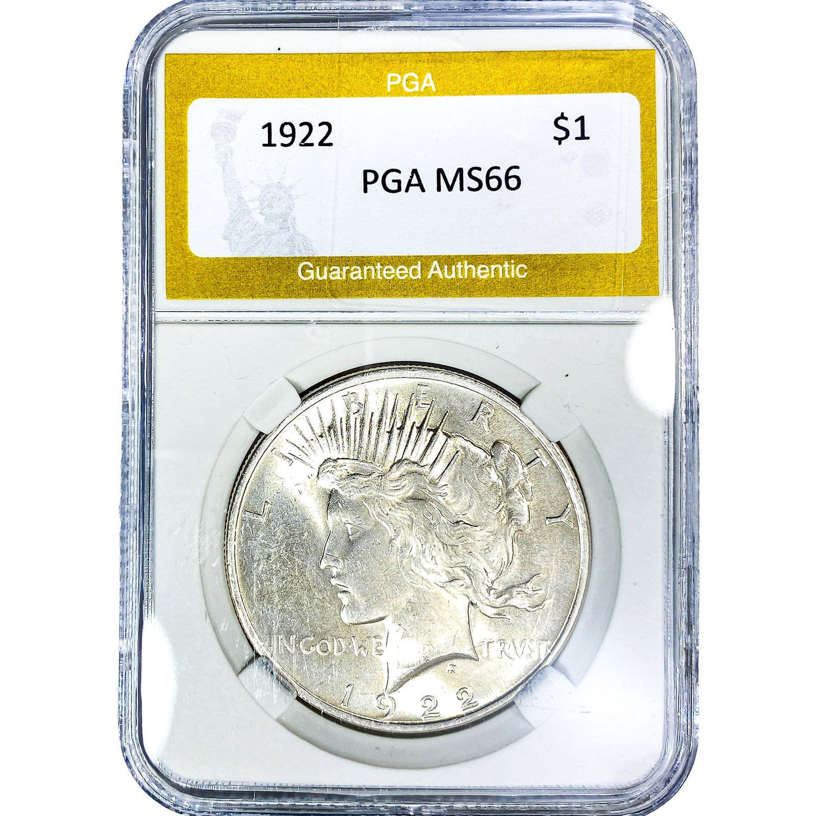 1922 Silver Peace Dollar PGA MS66: 1922 Silver Peace Dollar PGA MS66