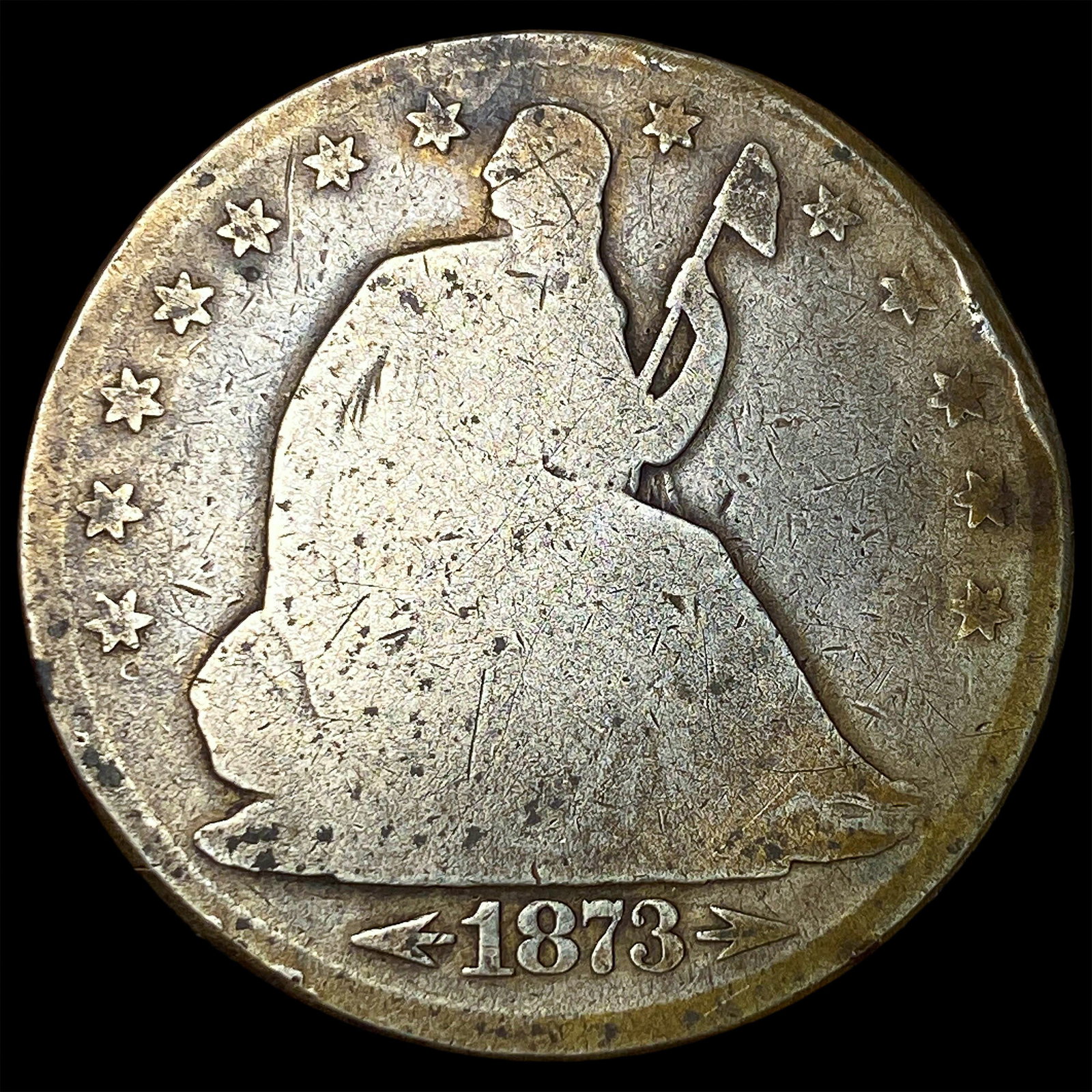 1873 Arrows Seated Liberty Half Dollar NICELY CIRCULATED: 1873 Arrows Seated Liberty Half Dollar NICELY CIRCULATED