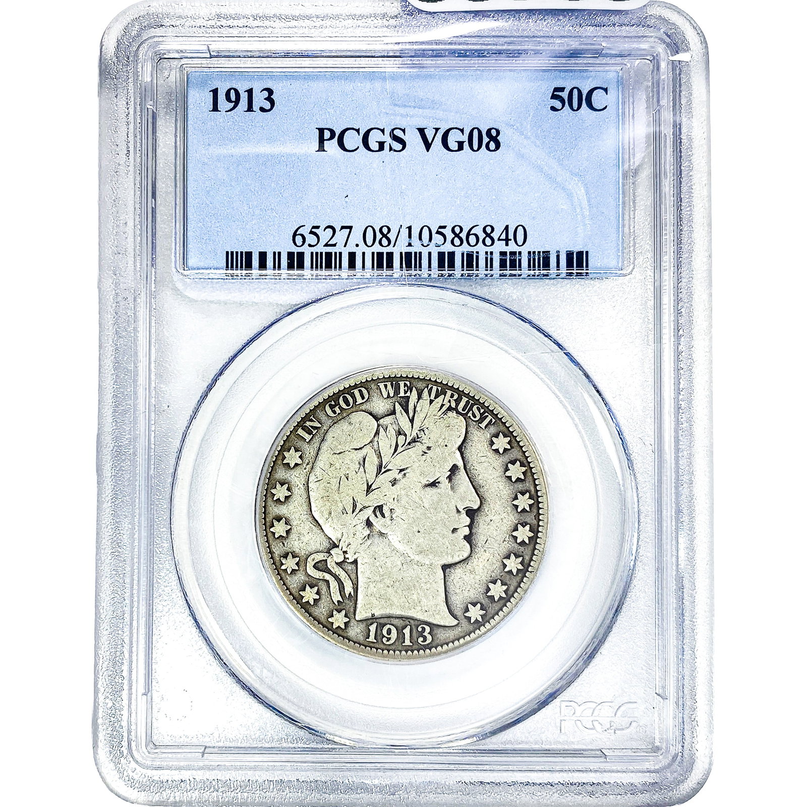 1913 Barber Half Dollar PCGS VG08: 1913 Barber Half Dollar PCGS VG08