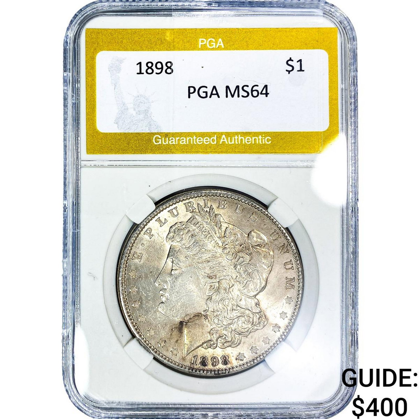 1898 Morgan Silver Dollar PGA MS64: 1898 Morgan Silver Dollar PGA MS64