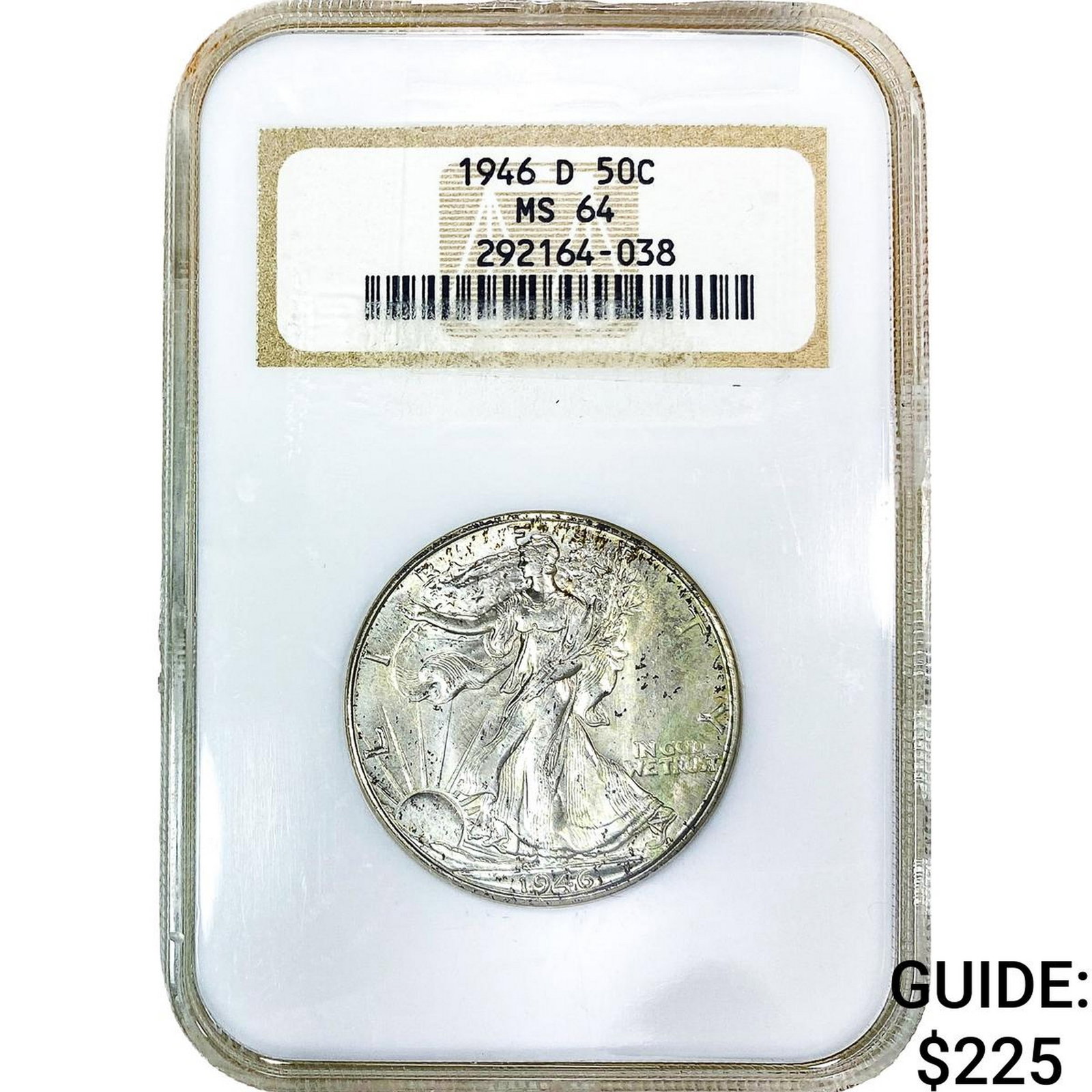 1946-D Walking Liberty Half Dollar NGC MS64: 1946-D Walking Liberty Half Dollar NGC MS64