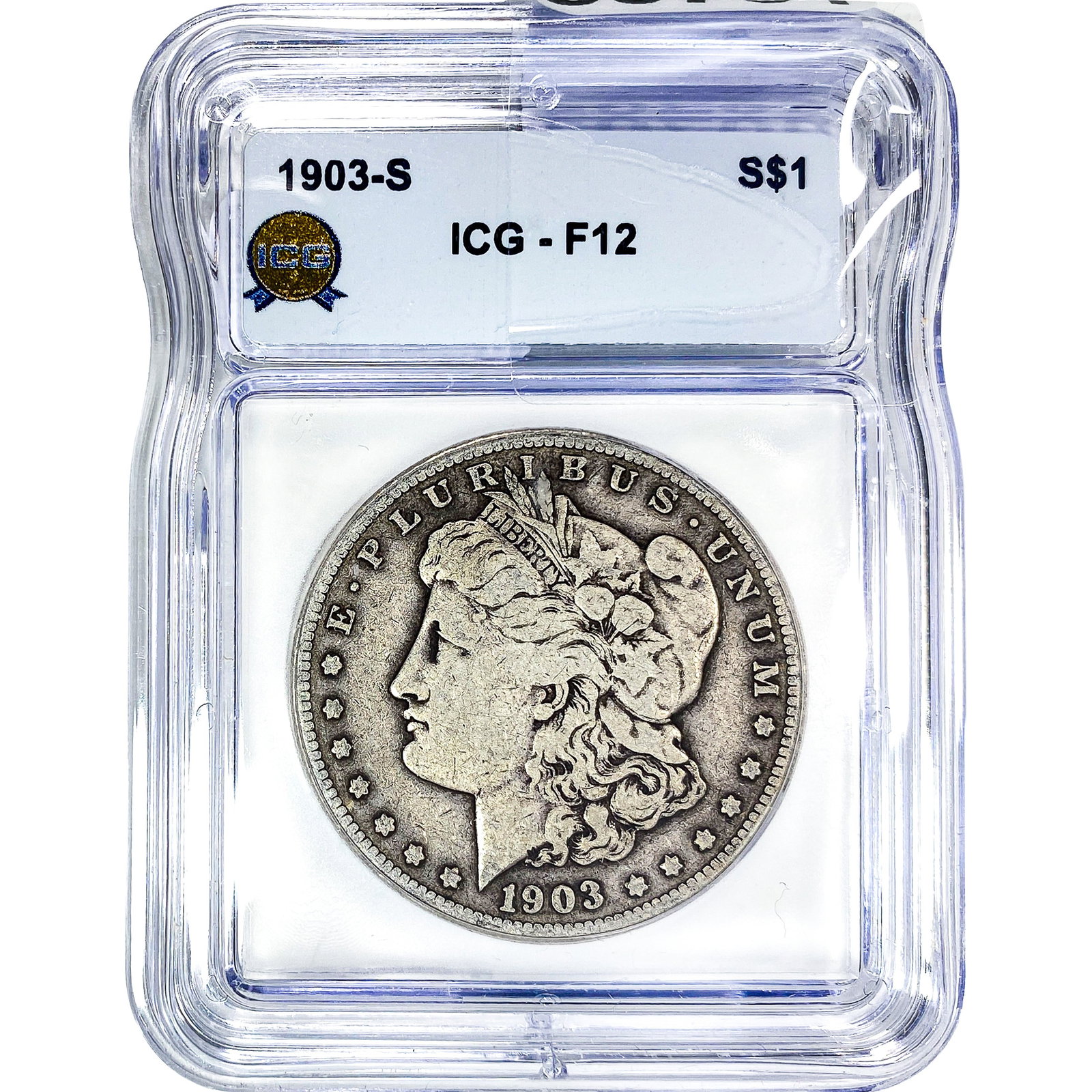 1903-S Morgan Silver Dollar ICG F12: 1903-S Morgan Silver Dollar ICG F12
