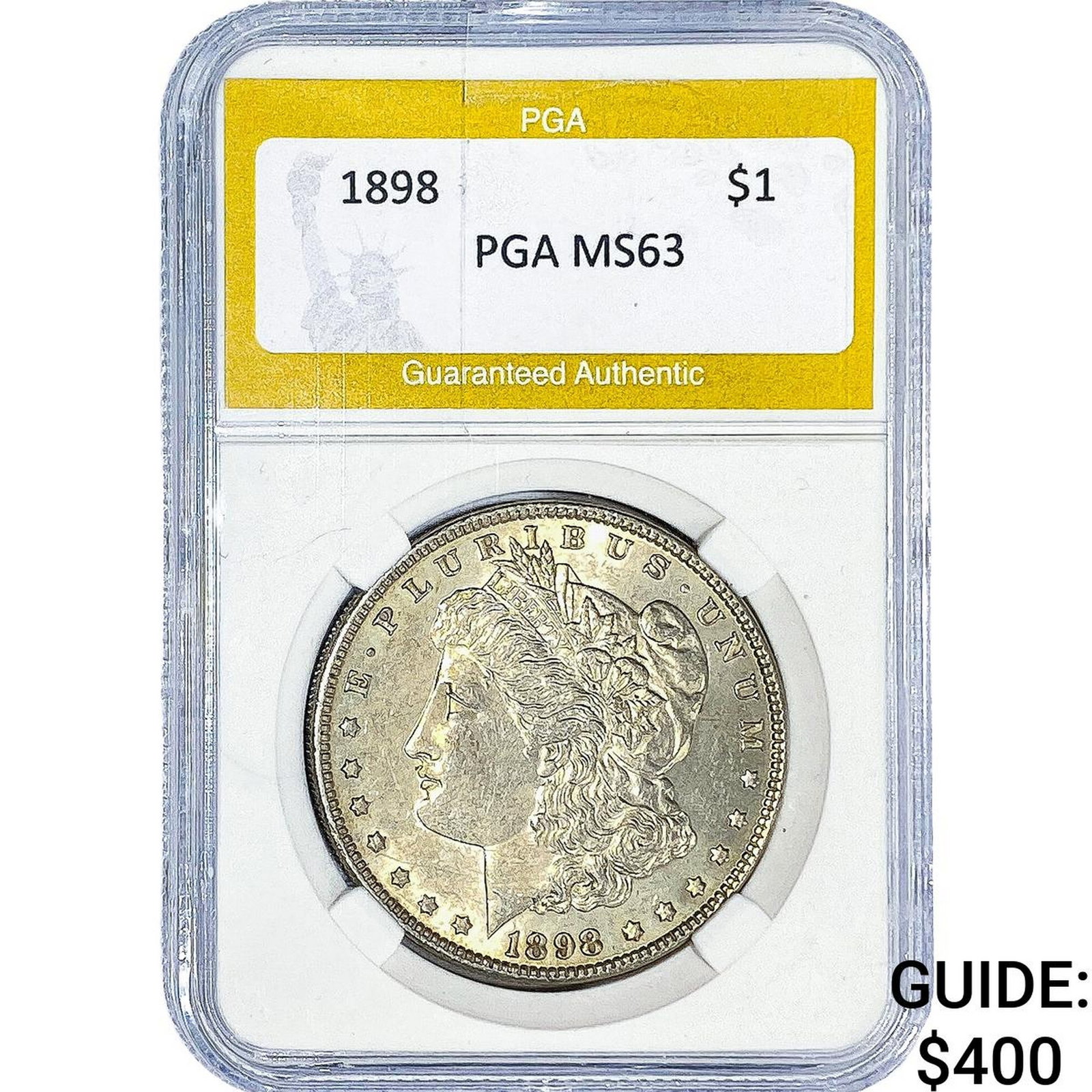 1898 Morgan Silver Dollar PGA MS63: 1898 Morgan Silver Dollar PGA MS63
