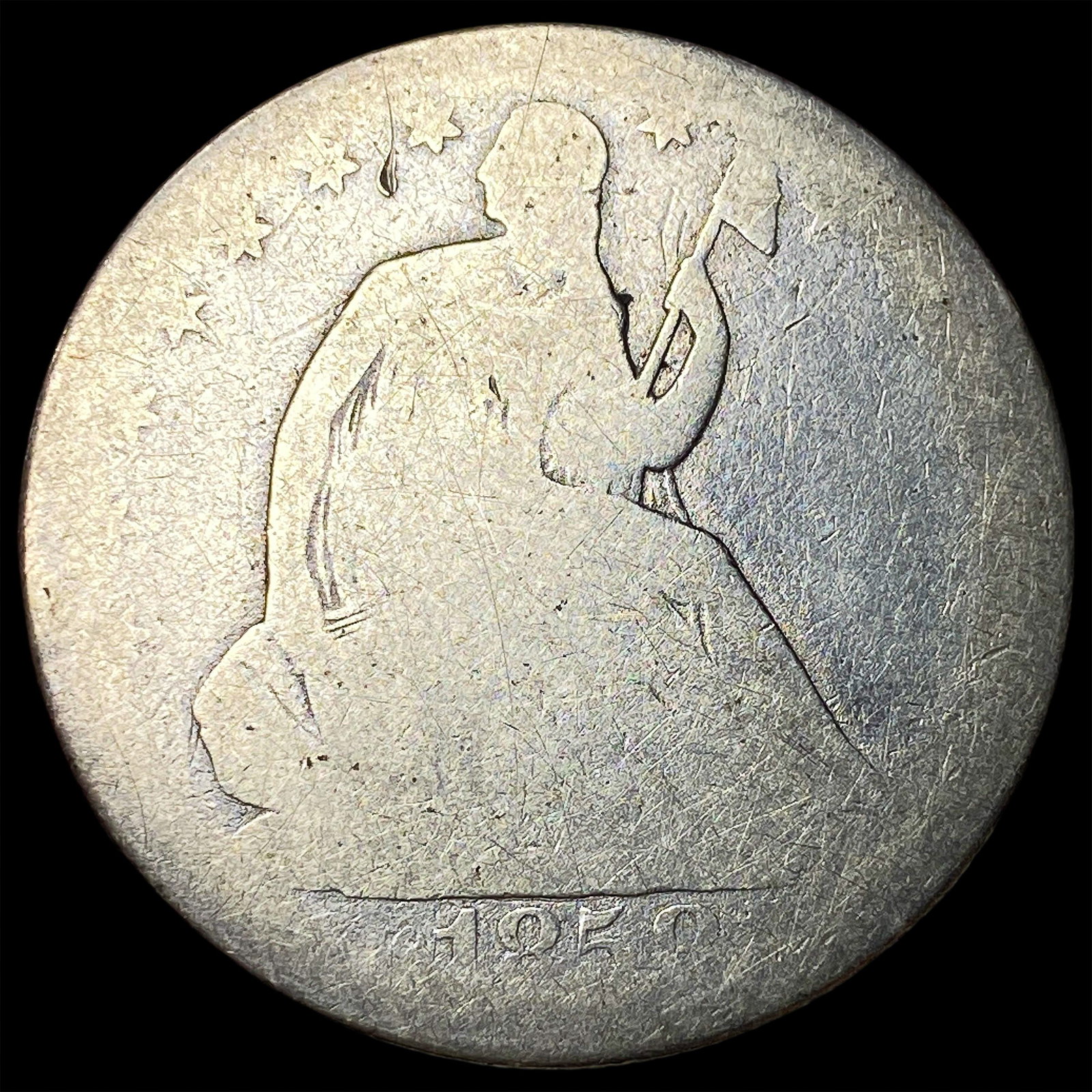 1858-O Silver Seated Liberty Half Dollar NICELY CIRCULATED: 1858-O Silver Seated Liberty Half Dollar NICELY CIRCULATED