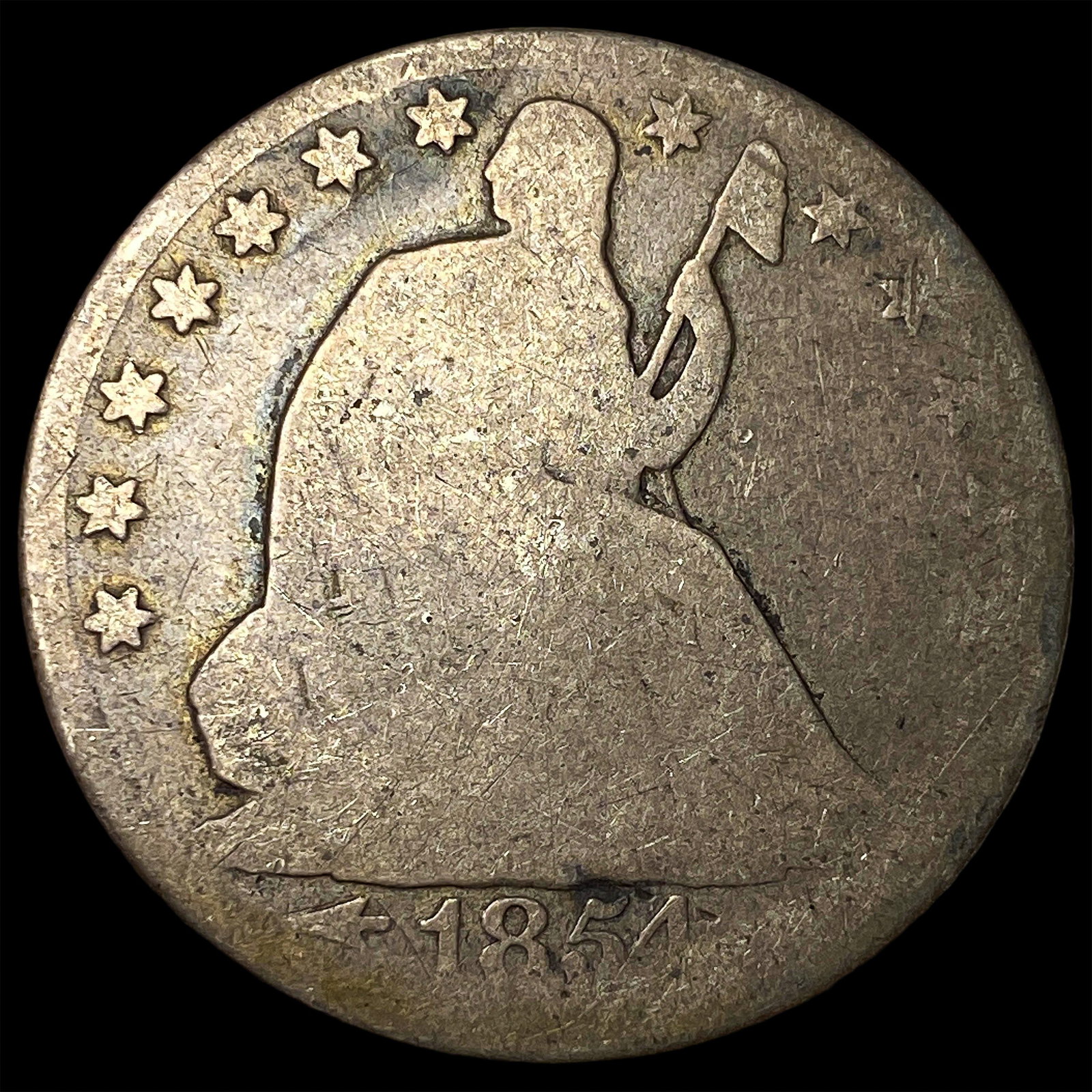 1854-O Silver Seated Liberty Half Dollar NICELY CIRCULATED: 1854-O Silver Seated Liberty Half Dollar NICELY CIRCULATED