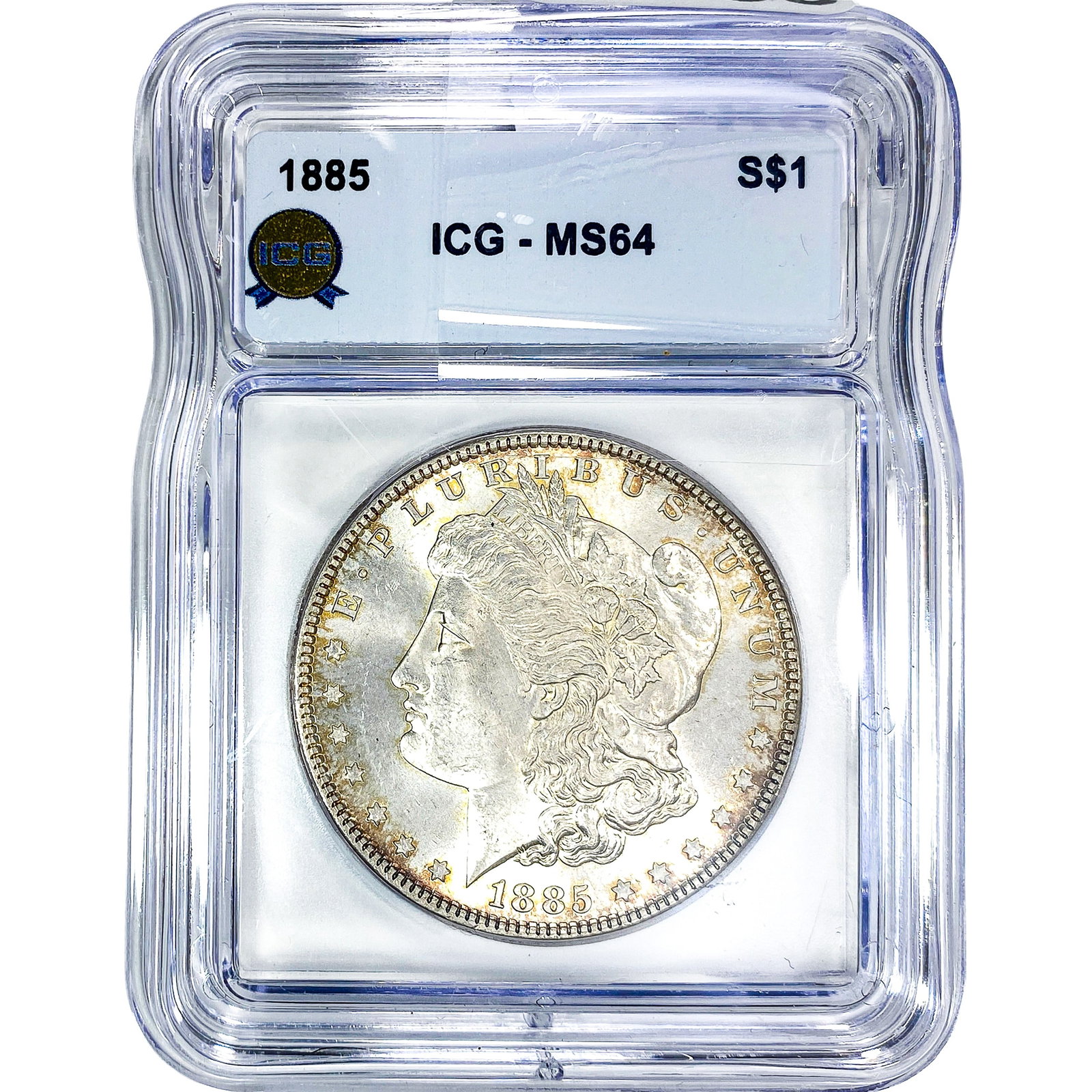 1885 Morgan Silver Dollar ICG MS64: 1885 Morgan Silver Dollar ICG MS64