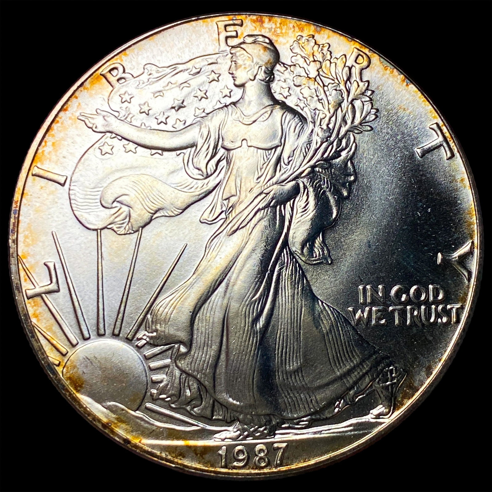 1987 1 oz Silver American Eagle $1 GEM BU: 1987 1 oz Silver American Eagle $1 GEM BU