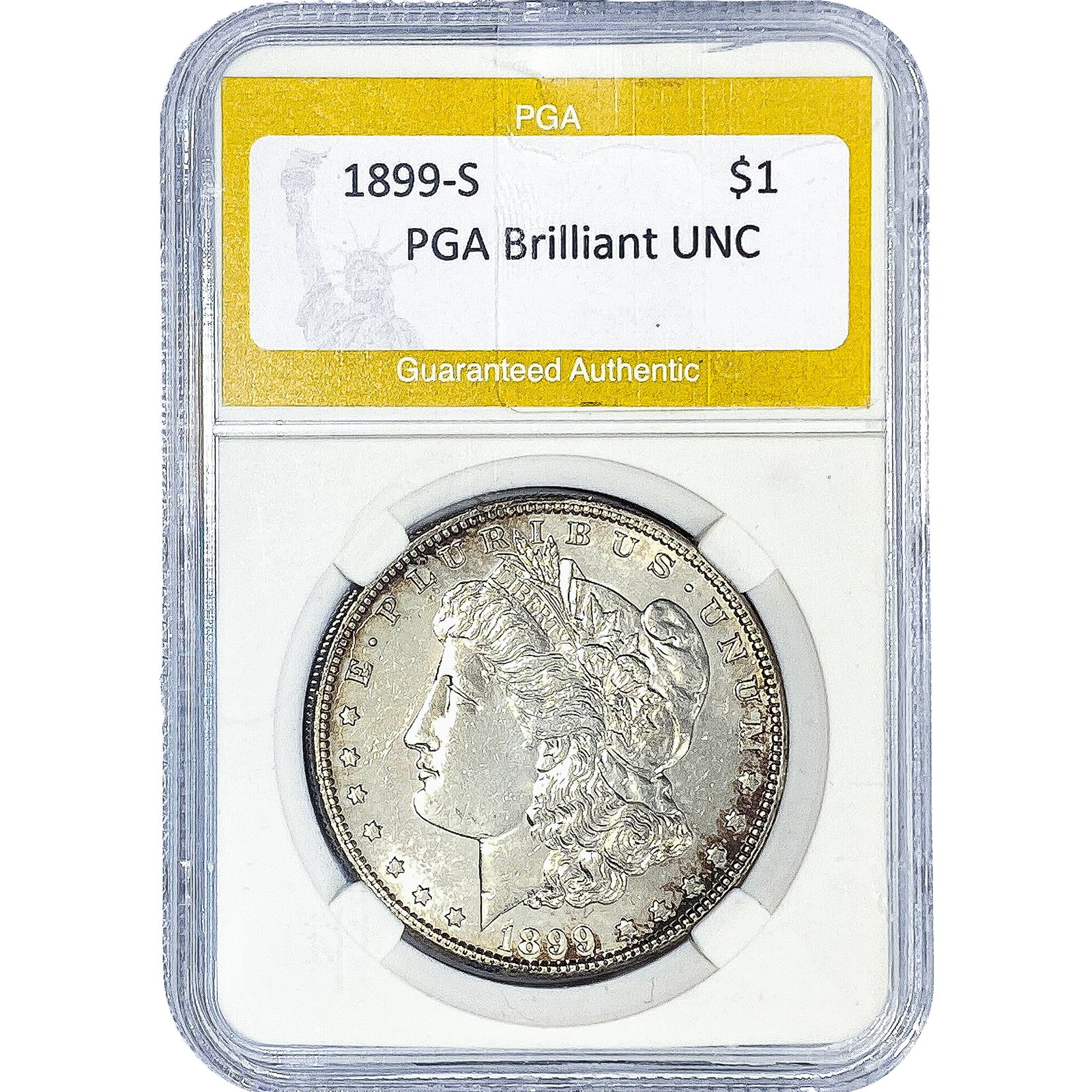1899-S Morgan Silver Dollar PGA Brilliant UNC: 1899-S Morgan Silver Dollar PGA Brilliant UNC